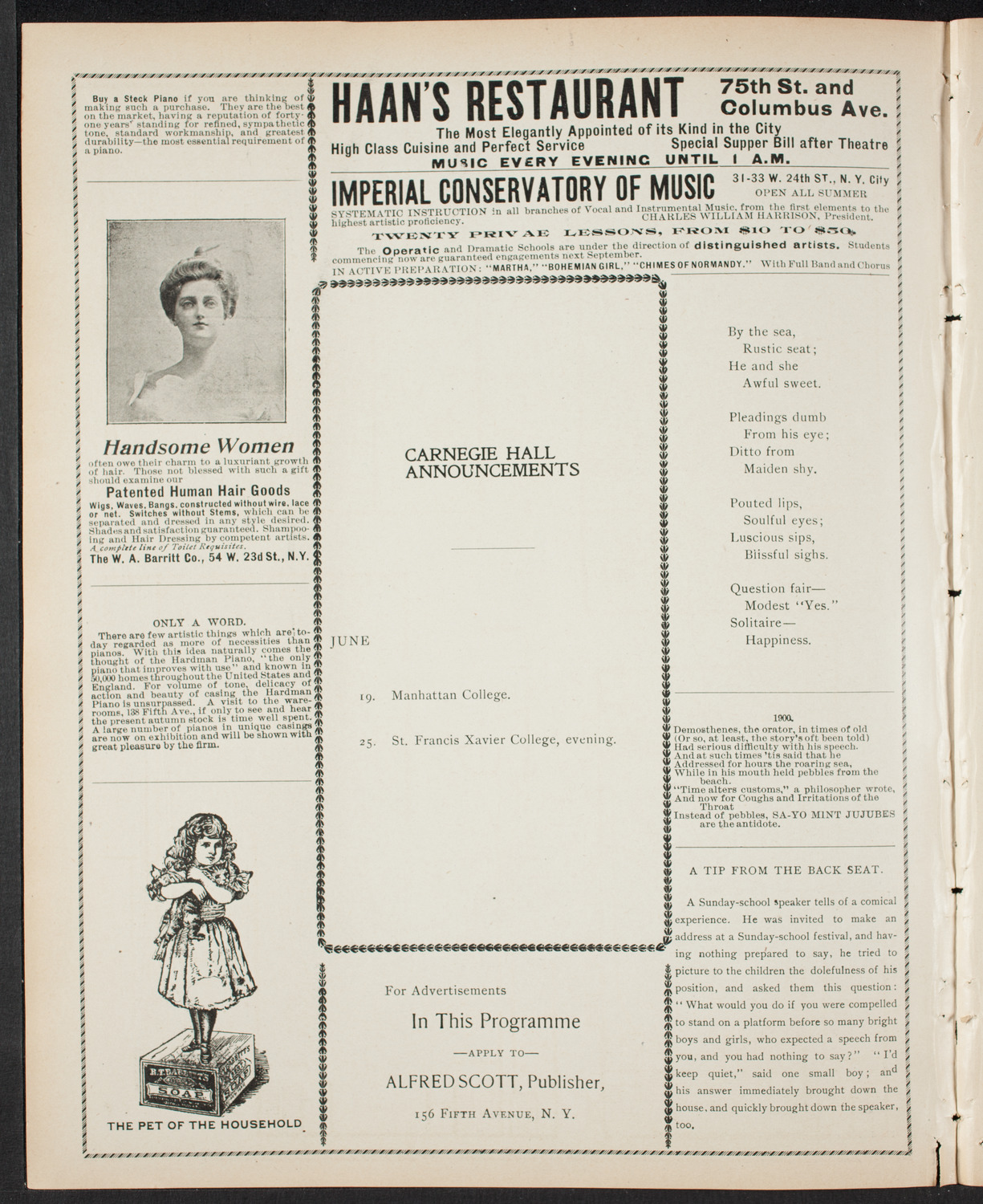 Graduation: New York Law School, June 14, 1900, program page 2