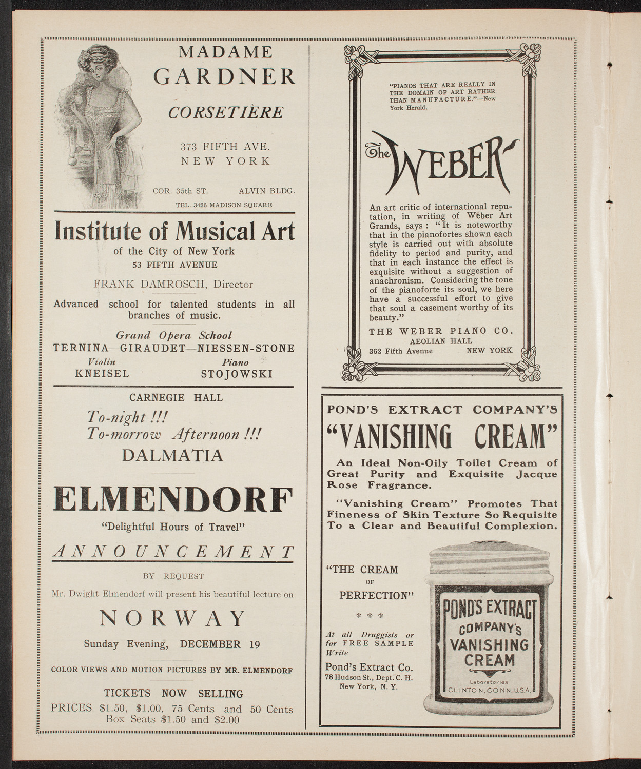 New York Philharmonic, December 12, 1909, program page 6