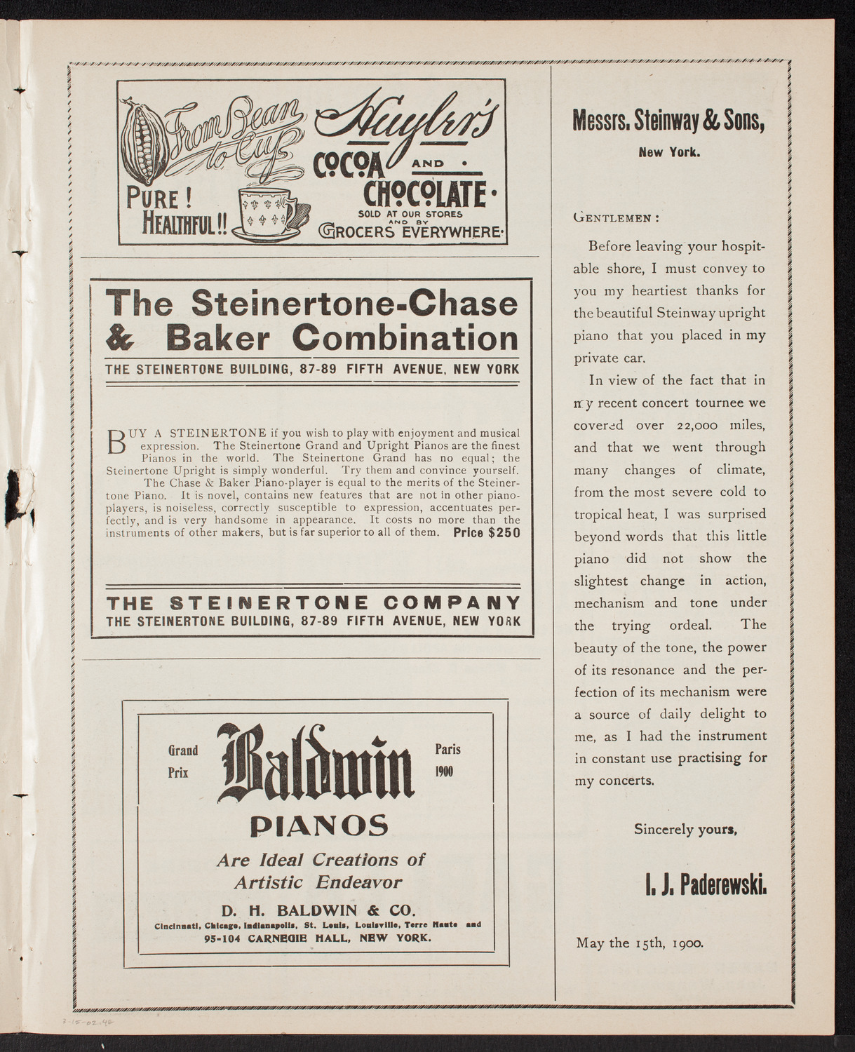New York Philharmonic, March 15, 1902, program page 7