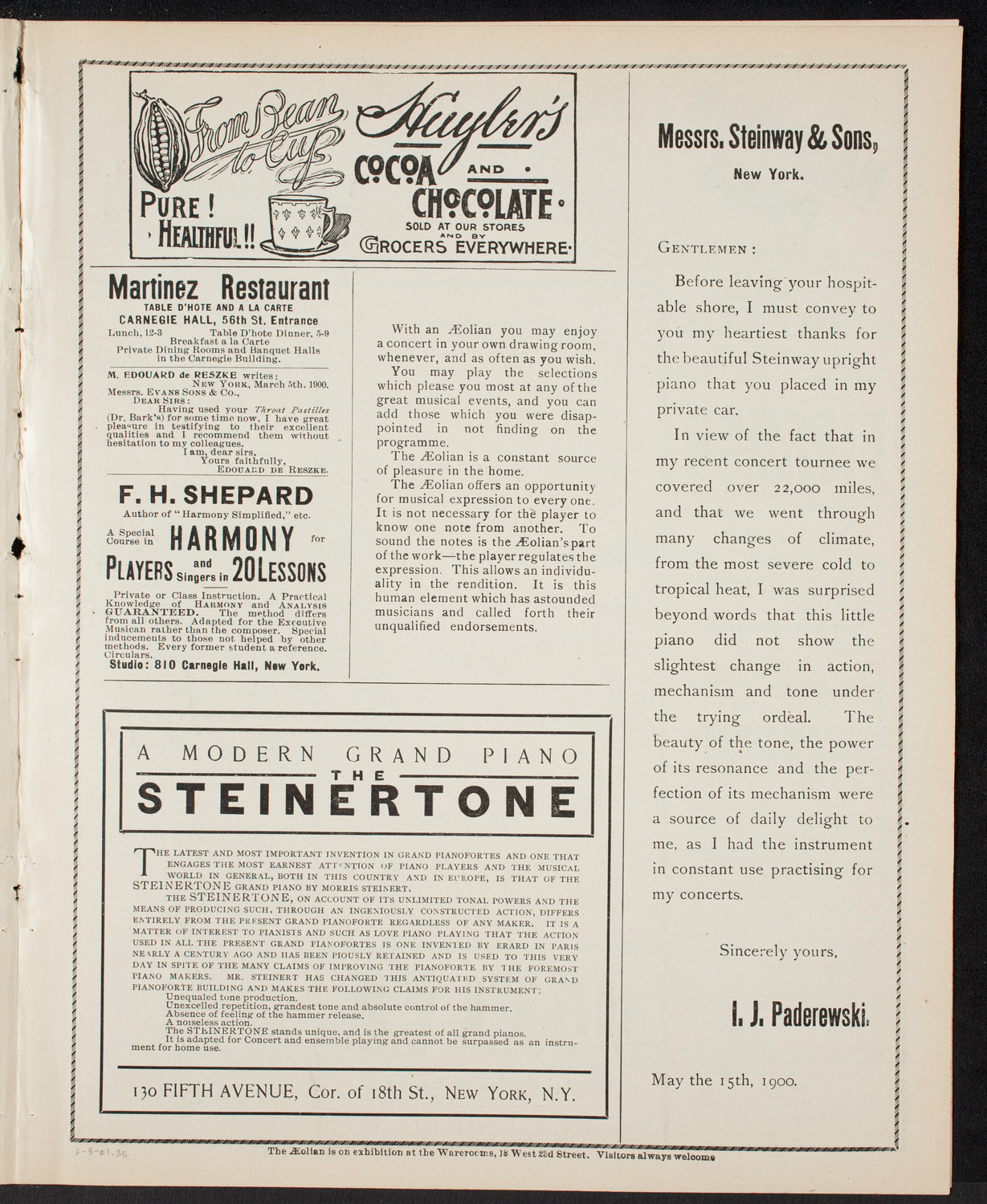 Leipzig Philharmonic Orchestra, March 3, 1901, program page 5