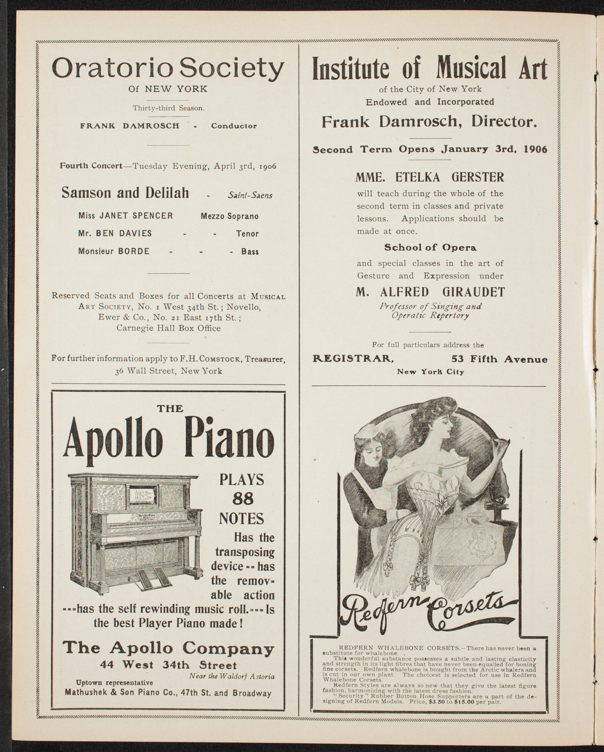 Russian Symphony Society of New York, February 25, 1906, program page 2