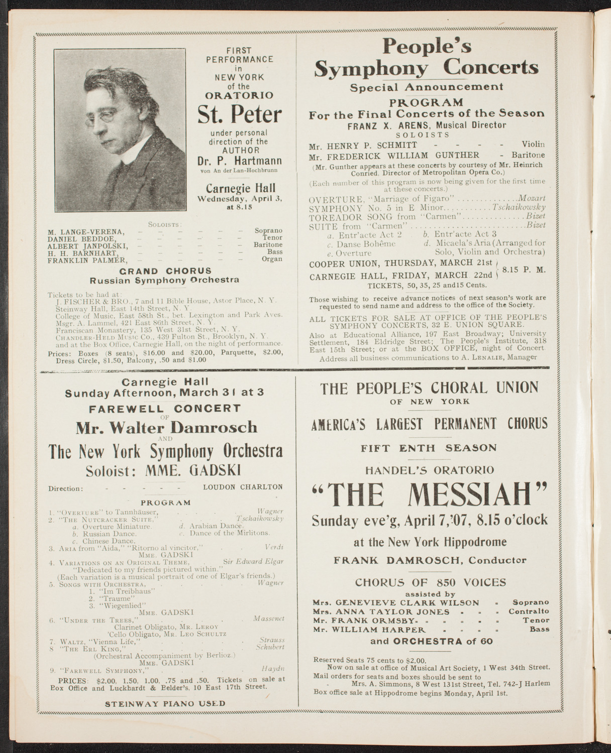 Benefit: Society of St. Vincent de Paul, March 24, 1907, program page 10