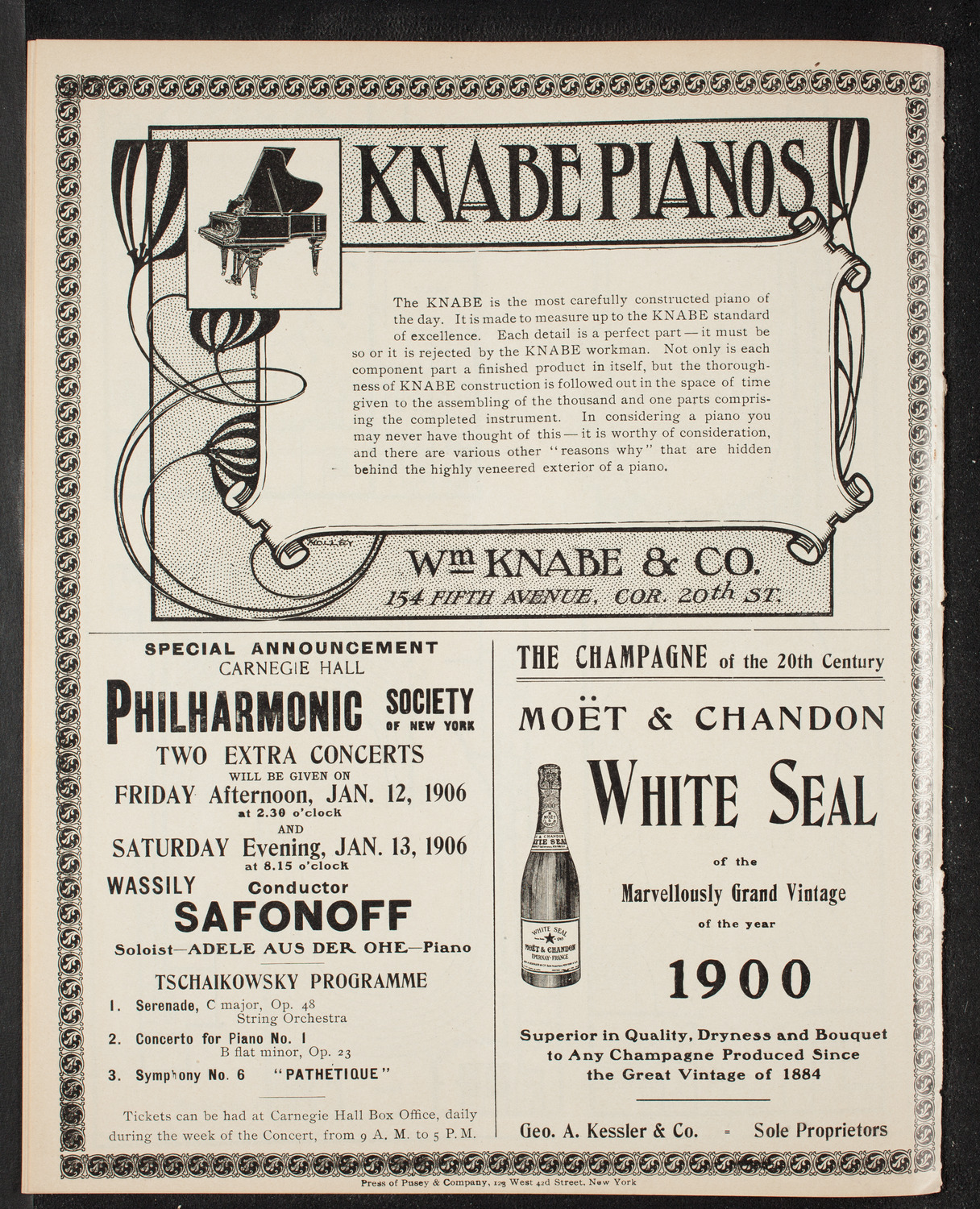 New York Philharmonic, January 5, 1906, program page 14