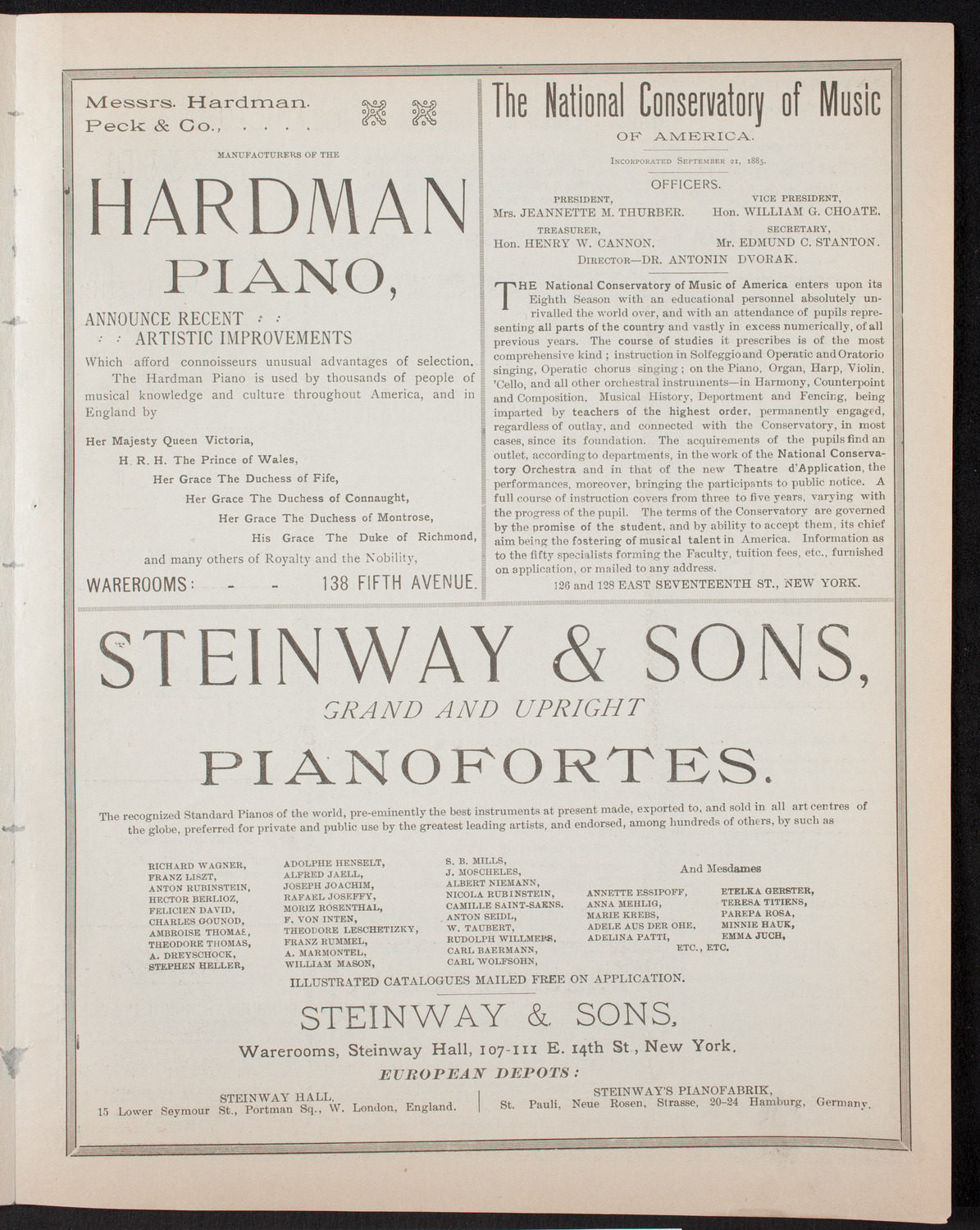 New York Philharmonic, January 14, 1893, program page 5
