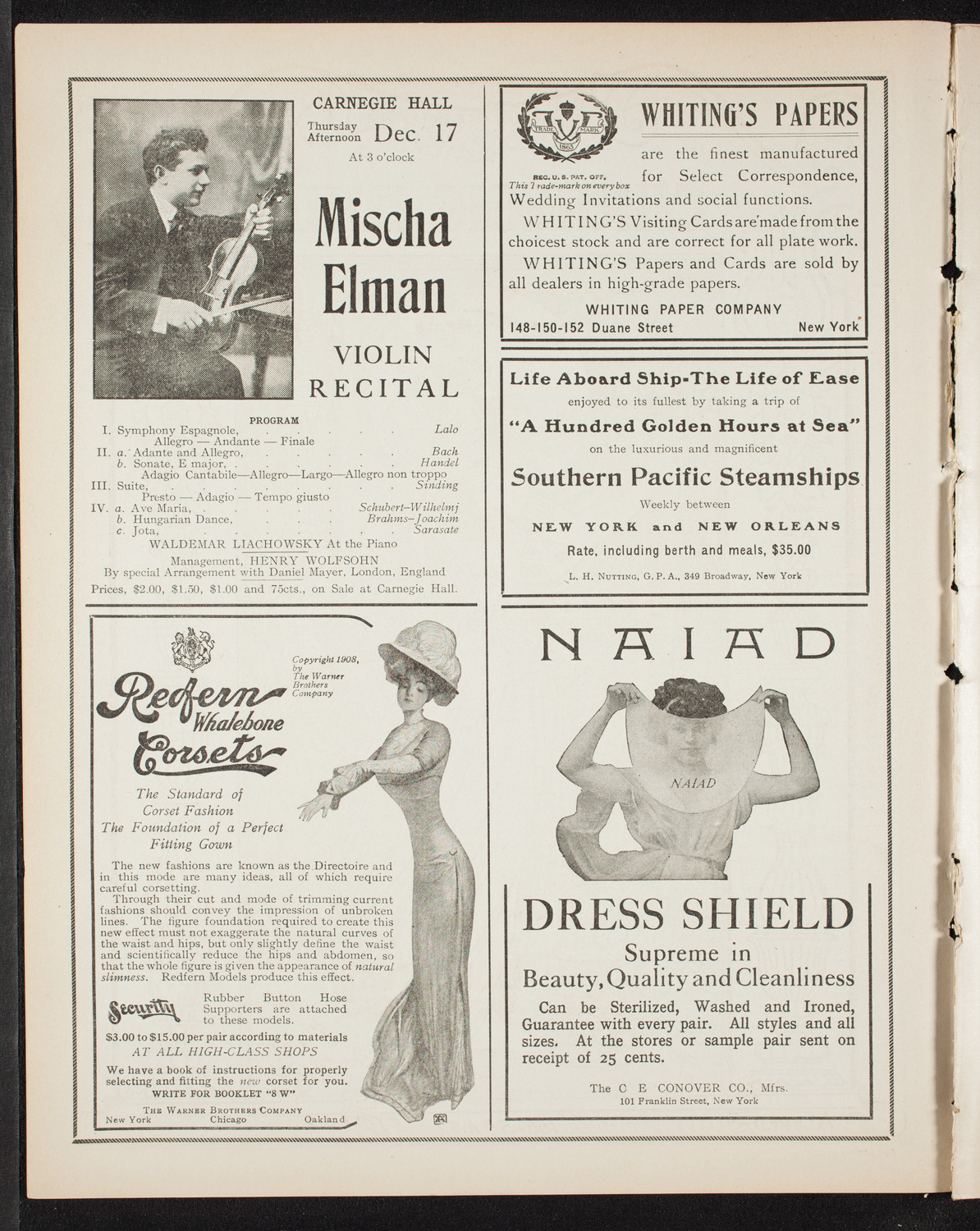 Russian Symphony Society of New York, December 10, 1908, program page 2