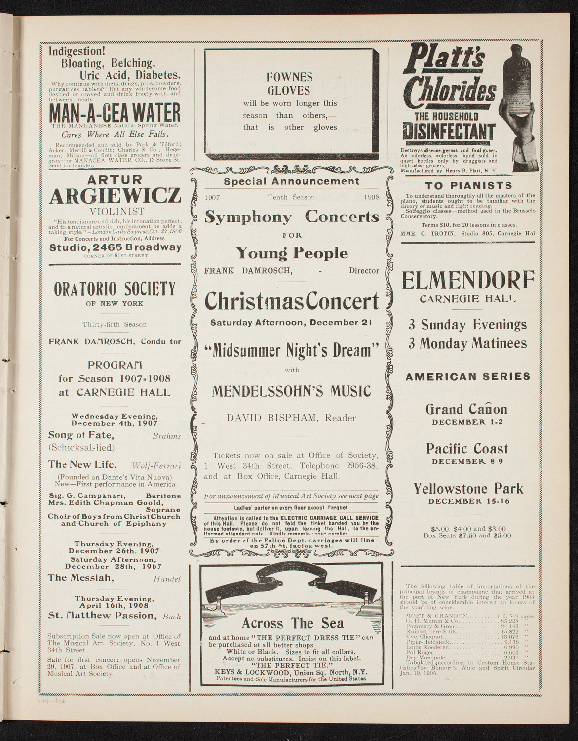 Benefit: St. Mark's Hospital, November 29, 1907, program page 9
