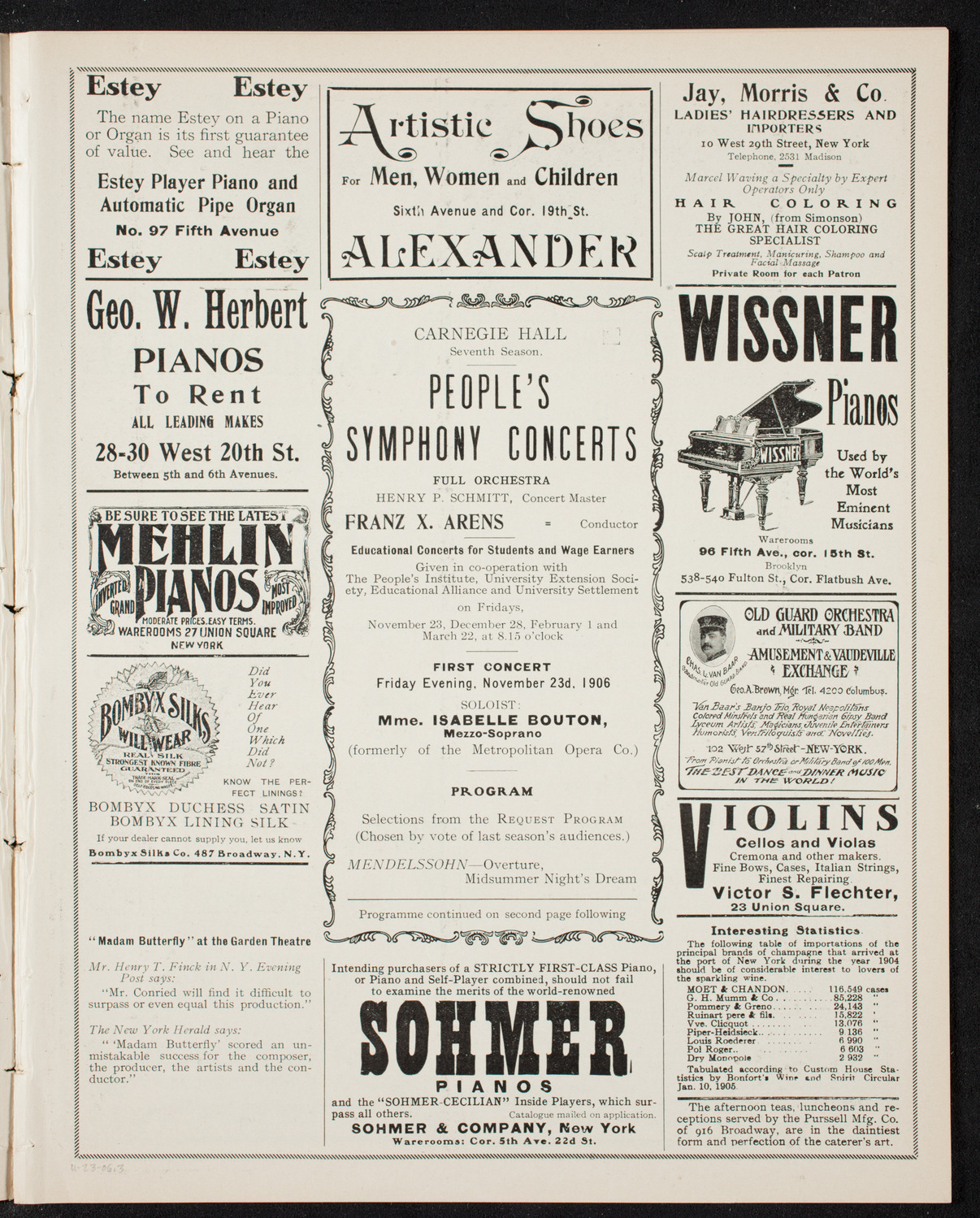 People's Symphony Concert, November 23, 1906, program page 5
