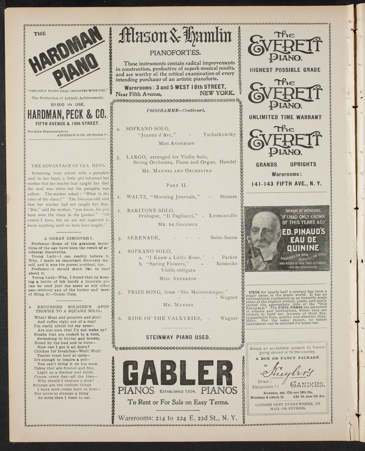 Benefit: Teachers' Mutual Benefit Association, May 23, 1899, program page 6