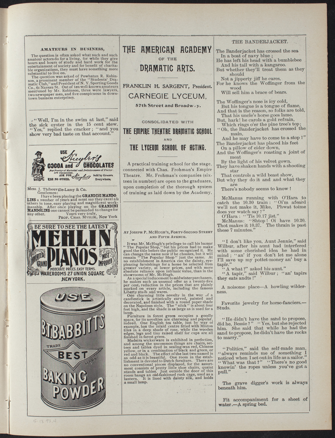 Concert by H.R. Humphries, May 13, 1897, program page 7