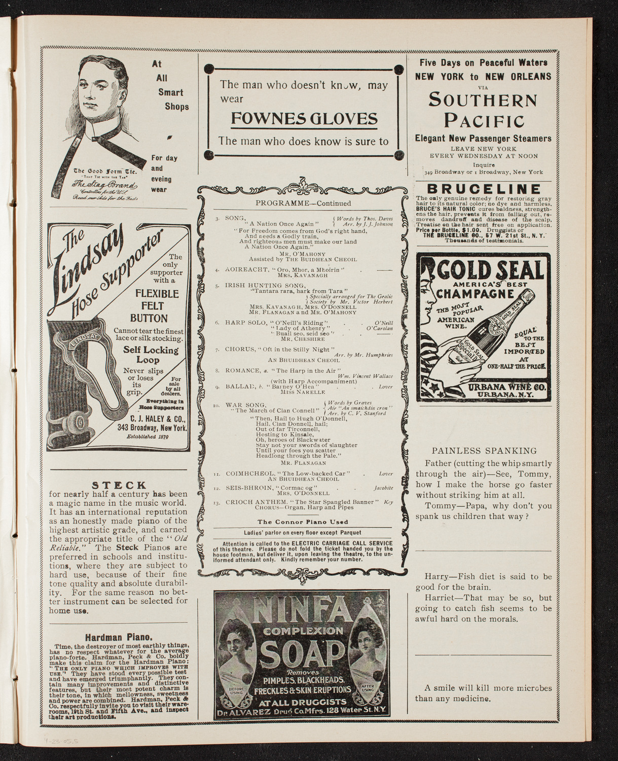 Gaelic Society Annual Concert, April 23, 1905, program page 9