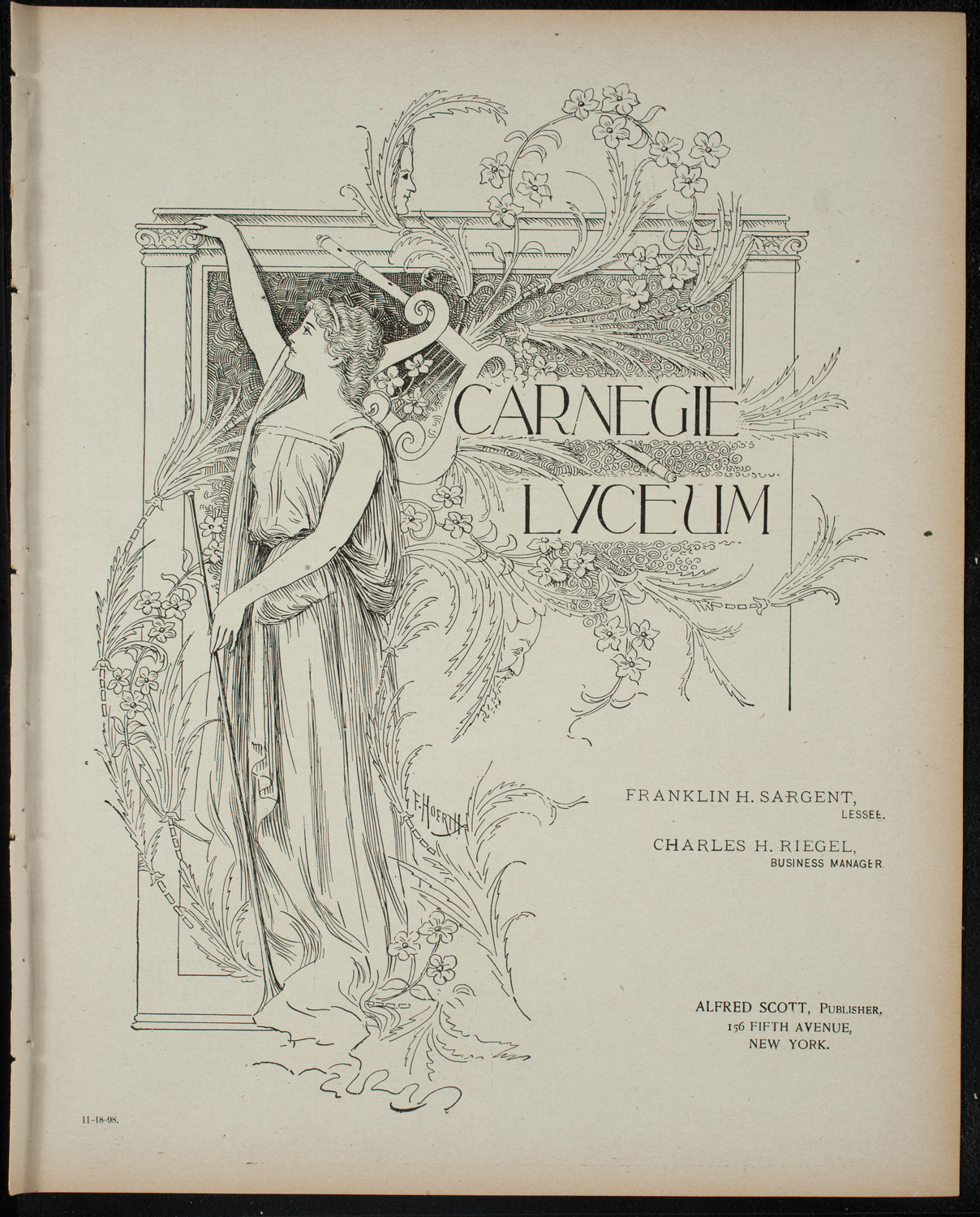 Shakespeare Recital by Marshall Darrach, November 18, 1898, program page 1