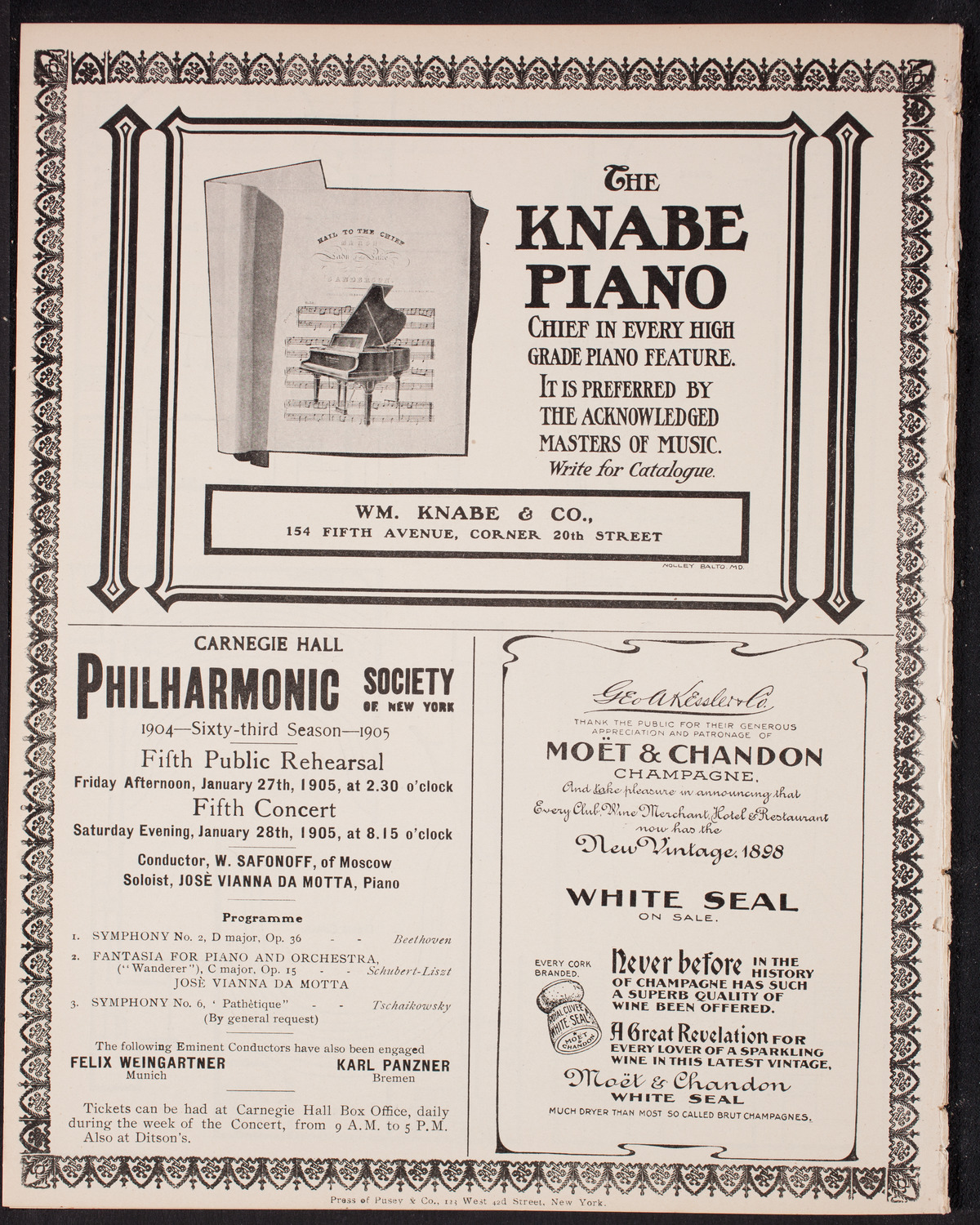 People's Symphony Concert, January 13, 1905, program page 12
