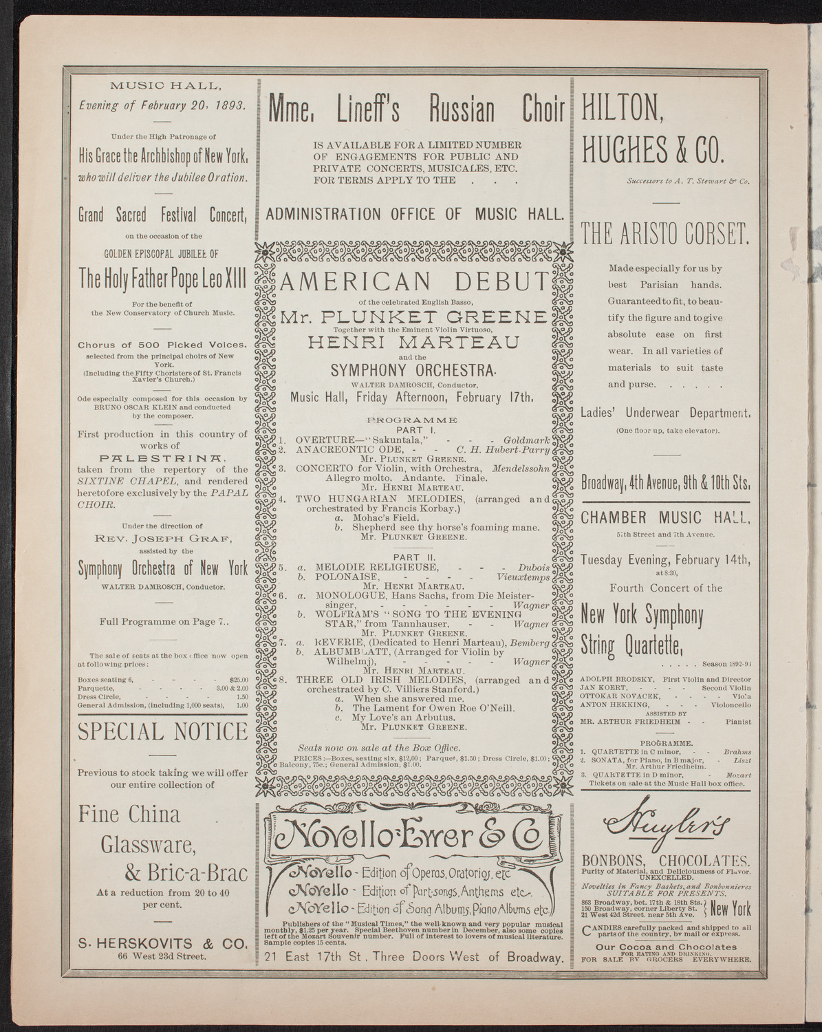 Benefit: World's Fair Colored Opera Company, February 13, 1893, program page 6