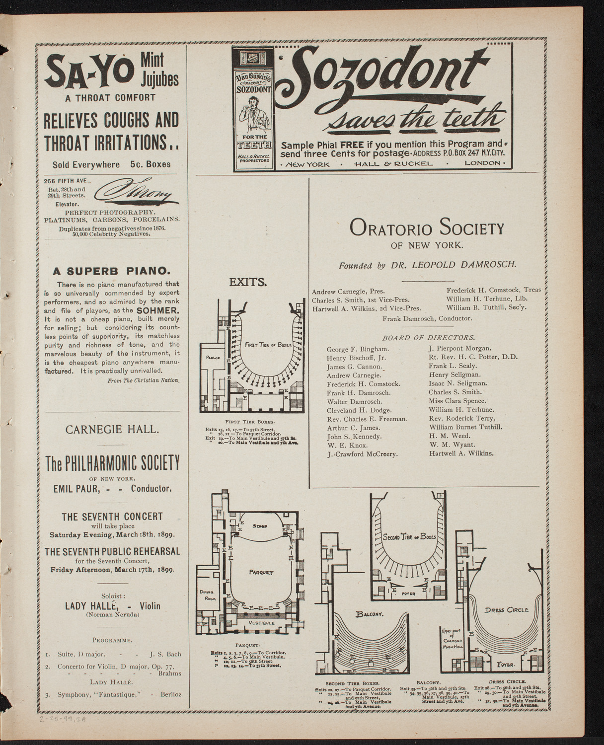 Symphony Concert for Young People, February 25, 1899, program page 3