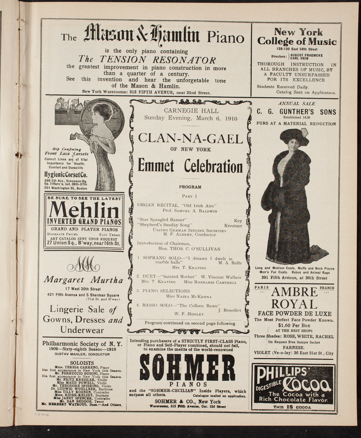 Clan-na-Gael Emmet Celebration, March 6, 1910, program page 5