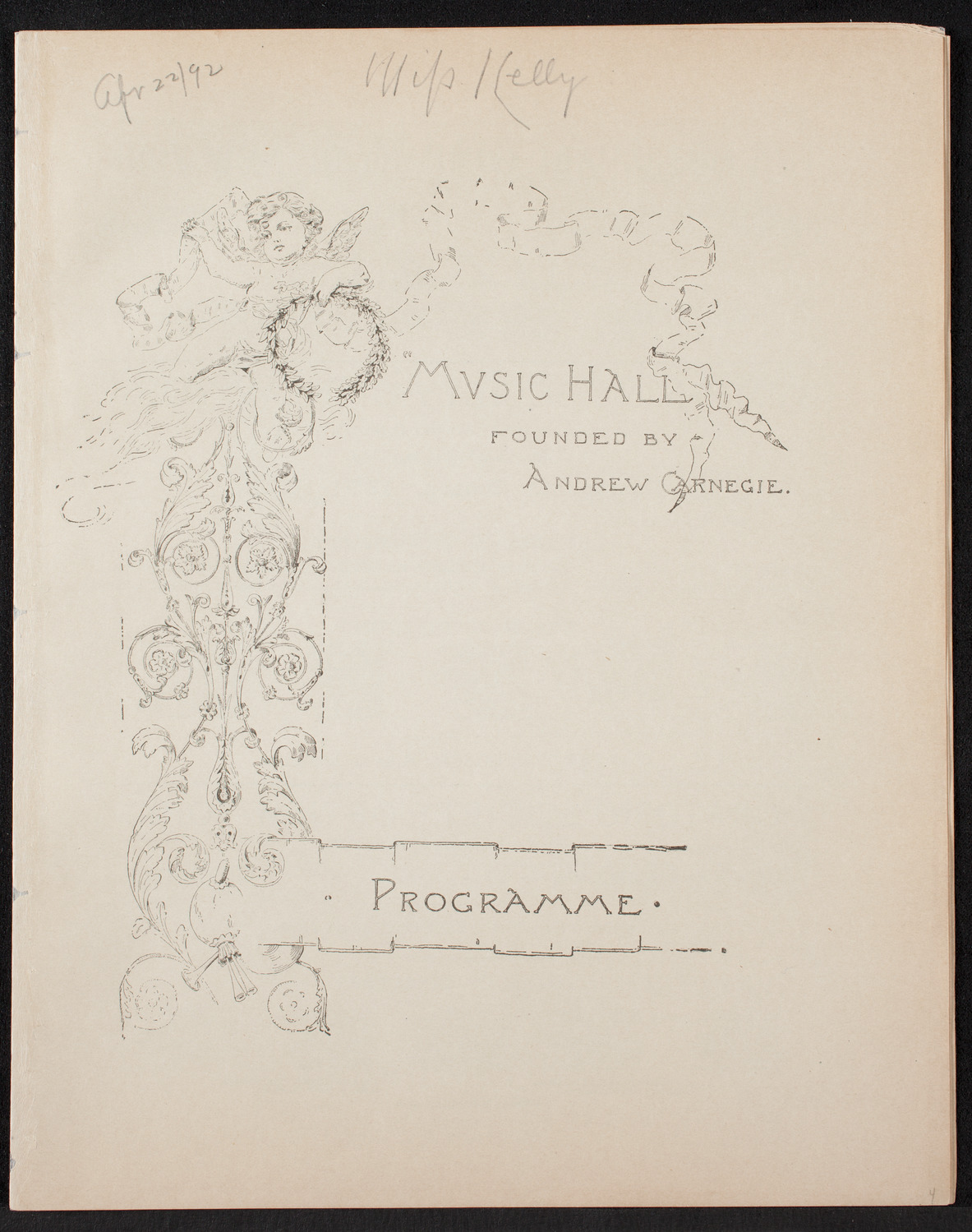 Anna Luella Kelly, April 22, 1892, program page 1