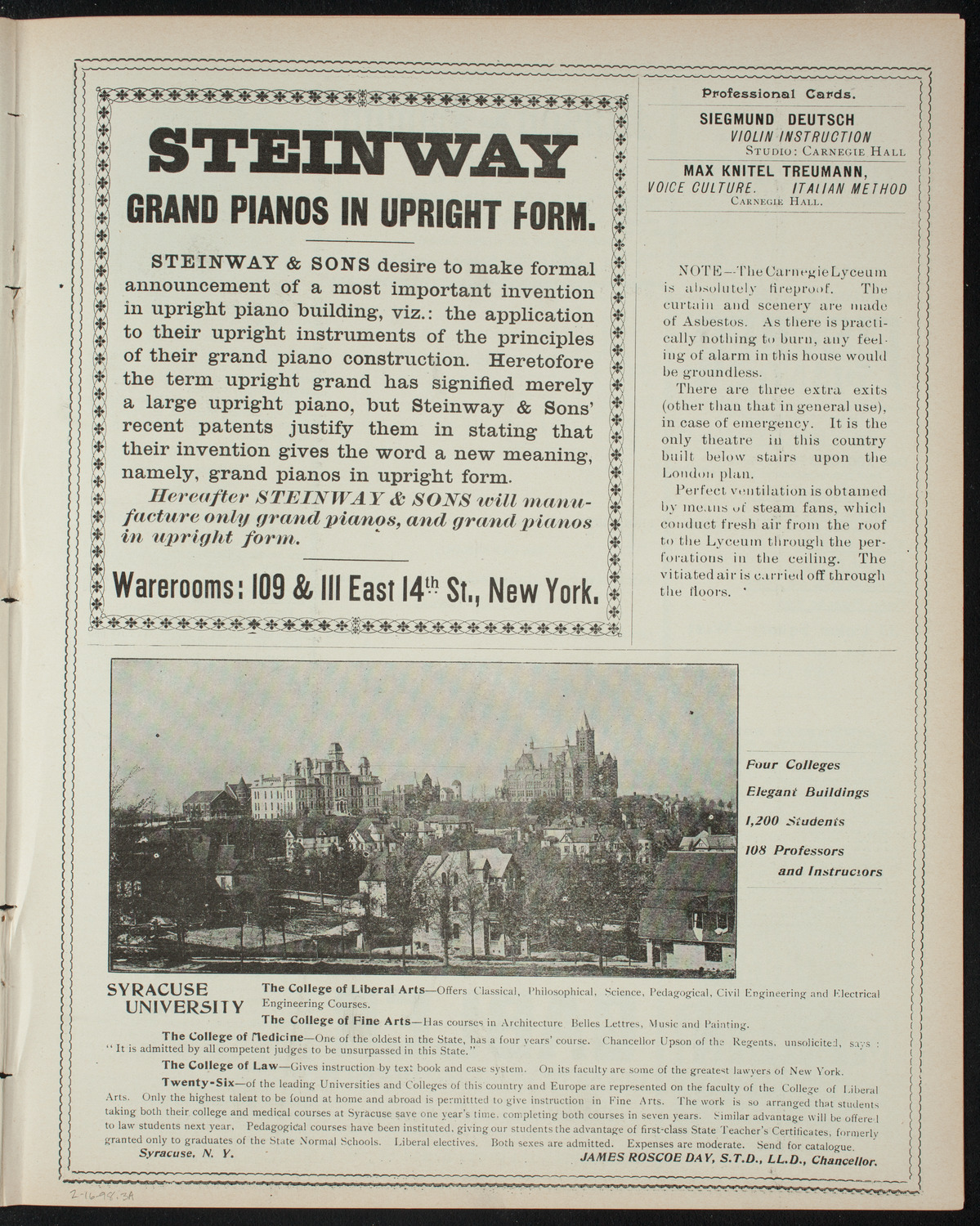 Florence Terrell, February 16, 1898, program page 5