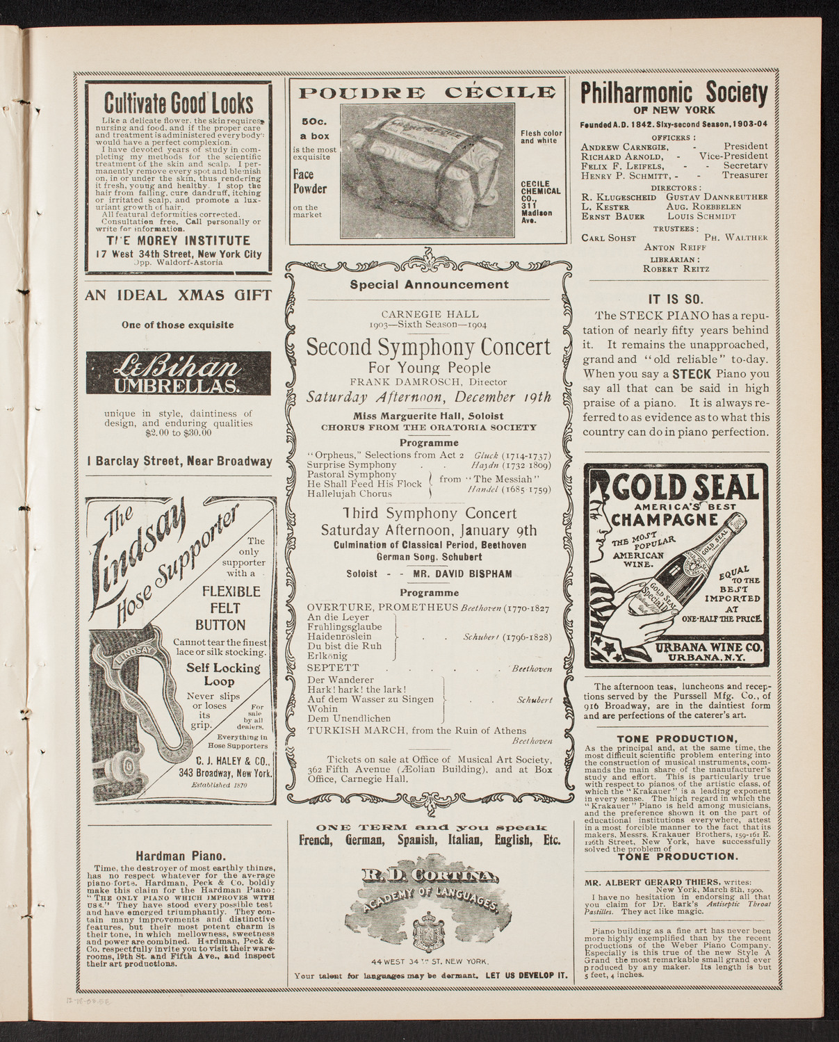 Nellie Melba, Soprano, and Her Concert Company, December 18, 1903, program page 9