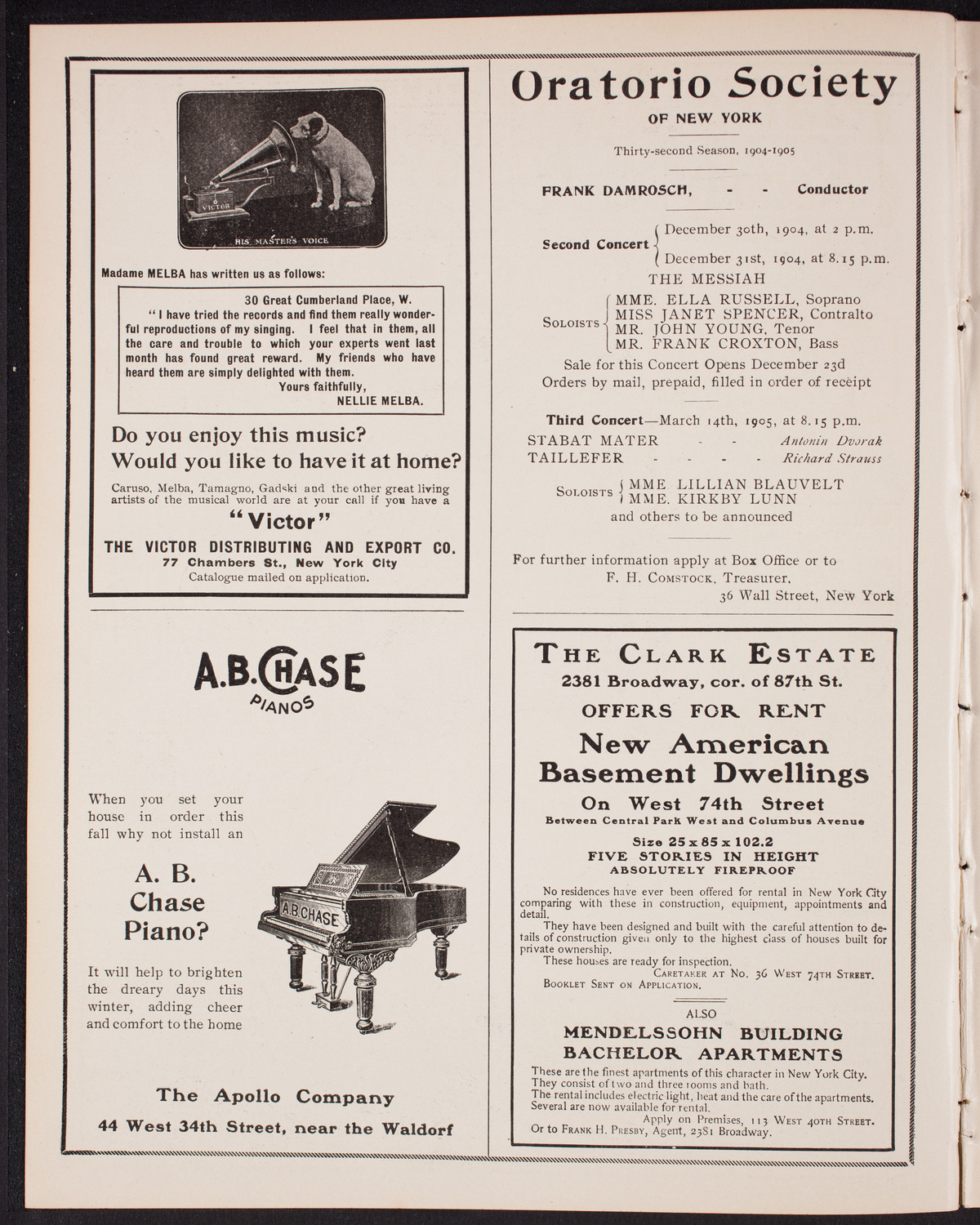 Josef Hofmann, Piano, December 25, 1904, program page 2