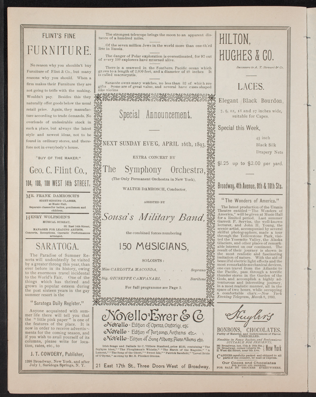 New York Symphony Orchestra, April 14, 1893, program page 6