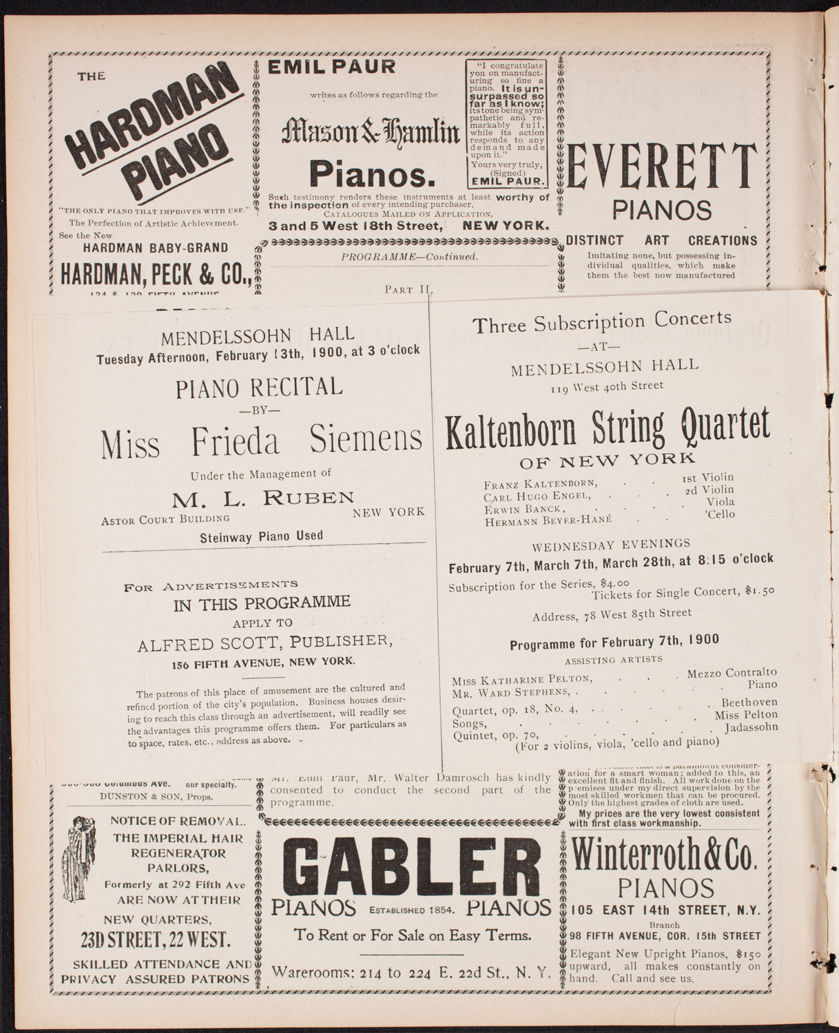 Benefit: Dewey Arch Fund, February 6, 1900, program page 10
