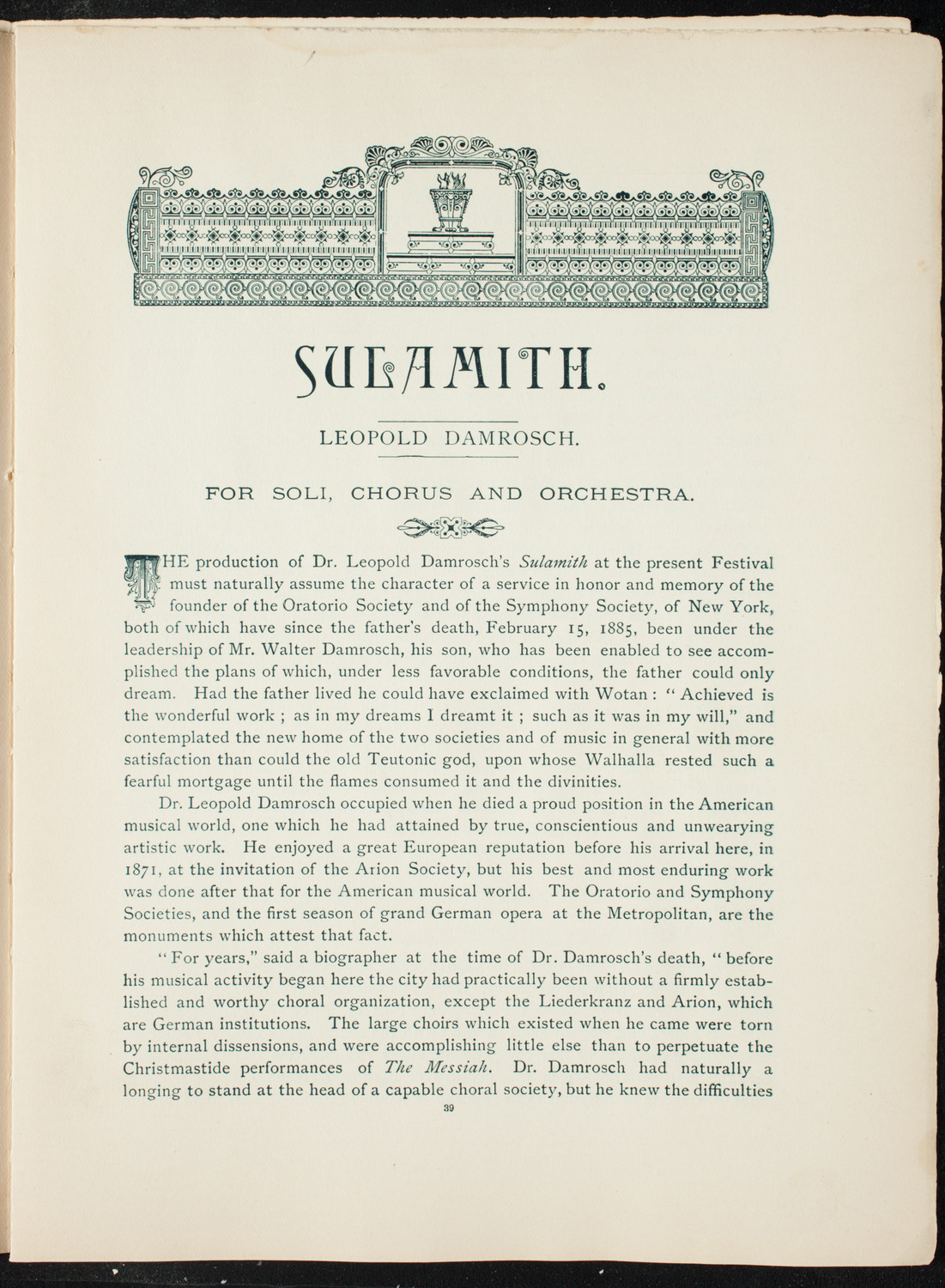 Opening Week Music Festival: Opening Night of Carnegie Hall, May 5, 1891, program notes page 55