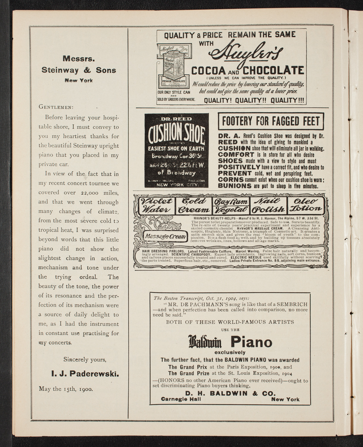 Gunnar Wennerberg Memorial Chorus, March 26, 1905, program page 4