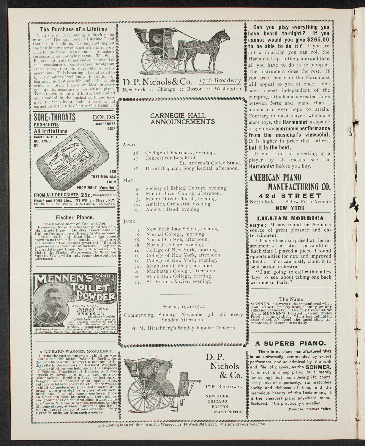 People's Choral Union, April 25, 1901, program page 2