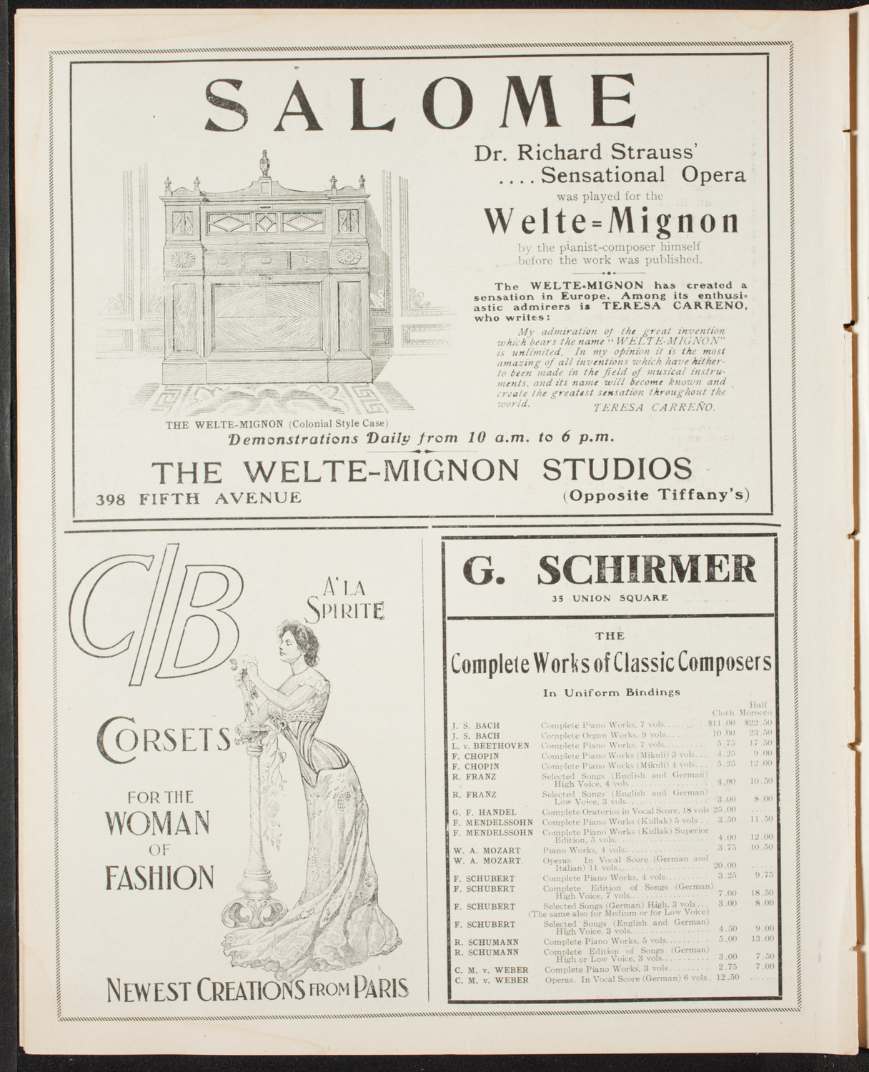 New York Philharmonic, April 6, 1907, program page 8