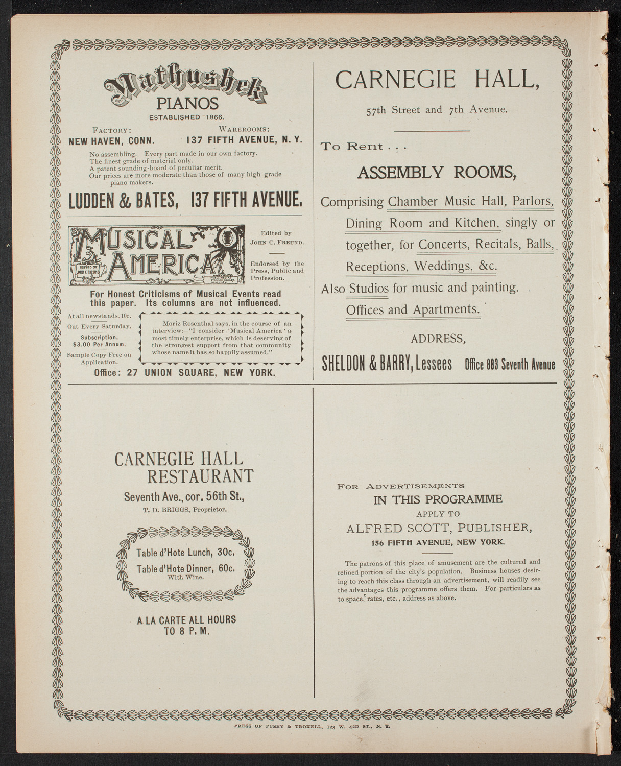 People's Singing Classes, May 18, 1899, program page 8