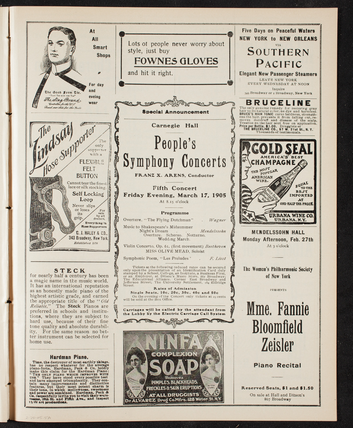 Symphony Concert for Young People, February 25, 1905, program page 9