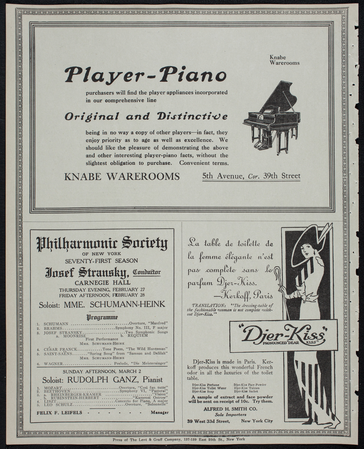 Efrem Zimbalist, Violin, and John Powell, Piano, February 25, 1913, program page 12