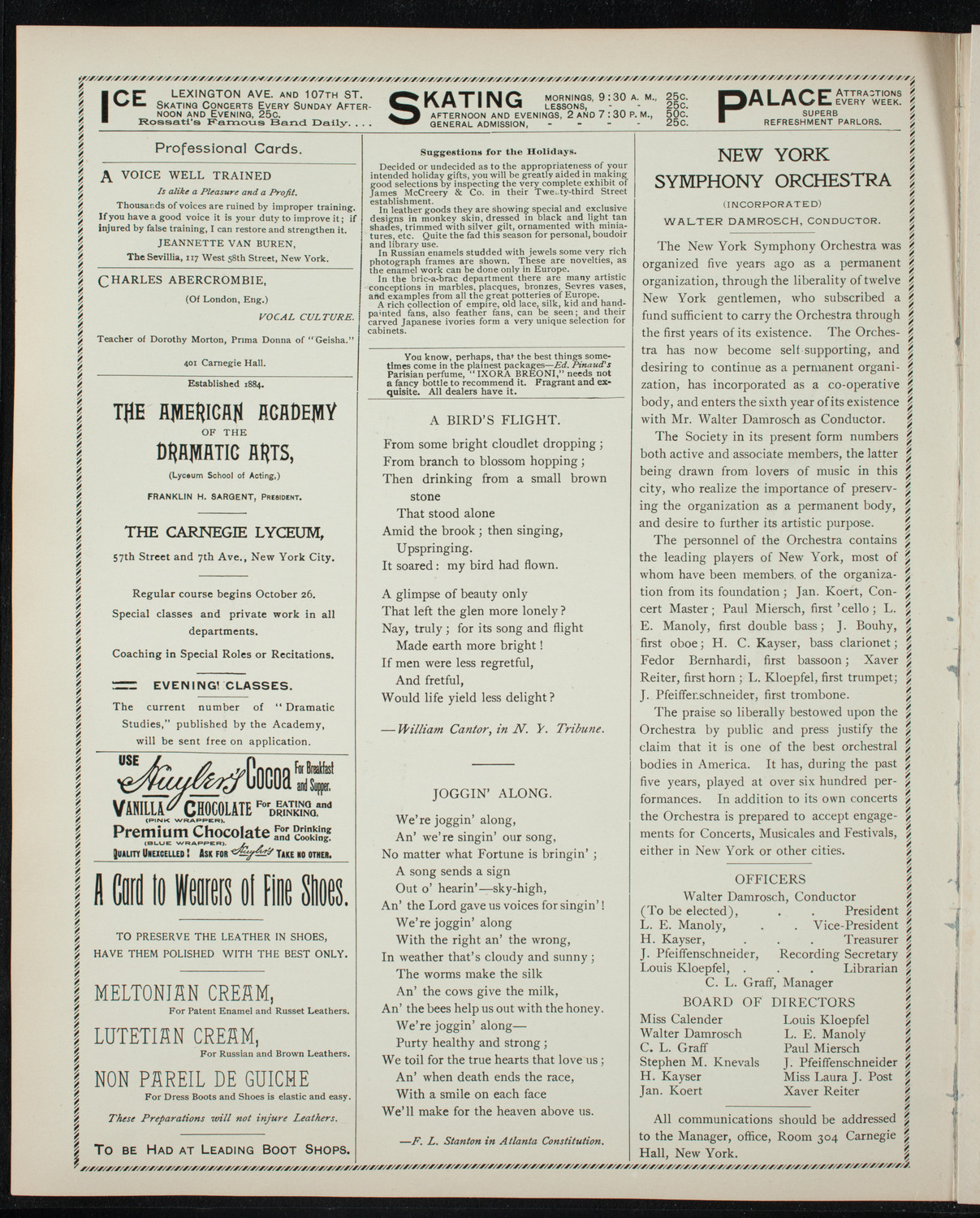New York Athletic Club Amateur Minstrel Performance, December 30, 1896, program page 2