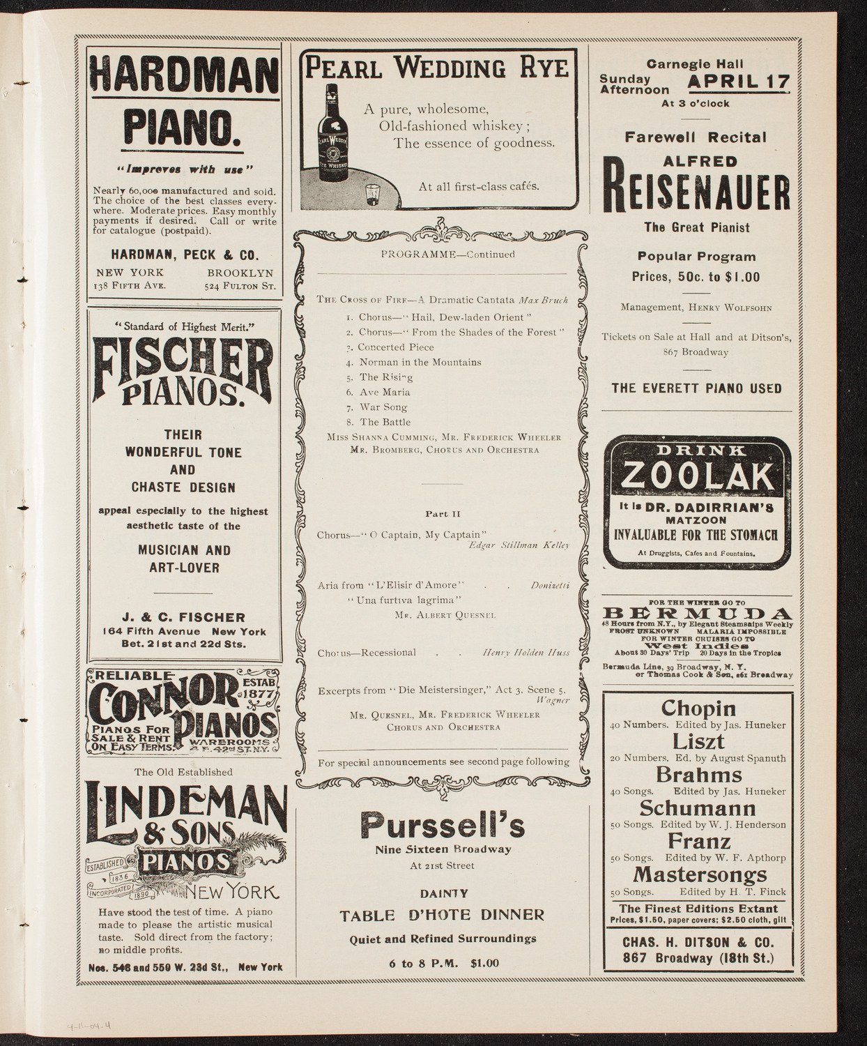 People's Choral Union, April 11, 1904, program page 7