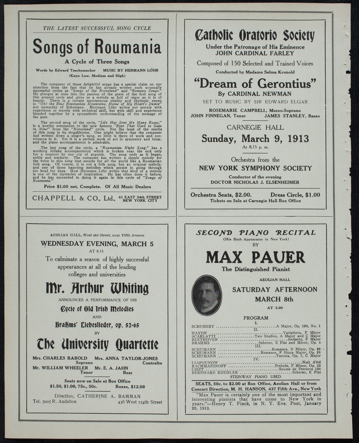 Clara Butt and Kennerley Rumford, March 3, 1913, program page 10