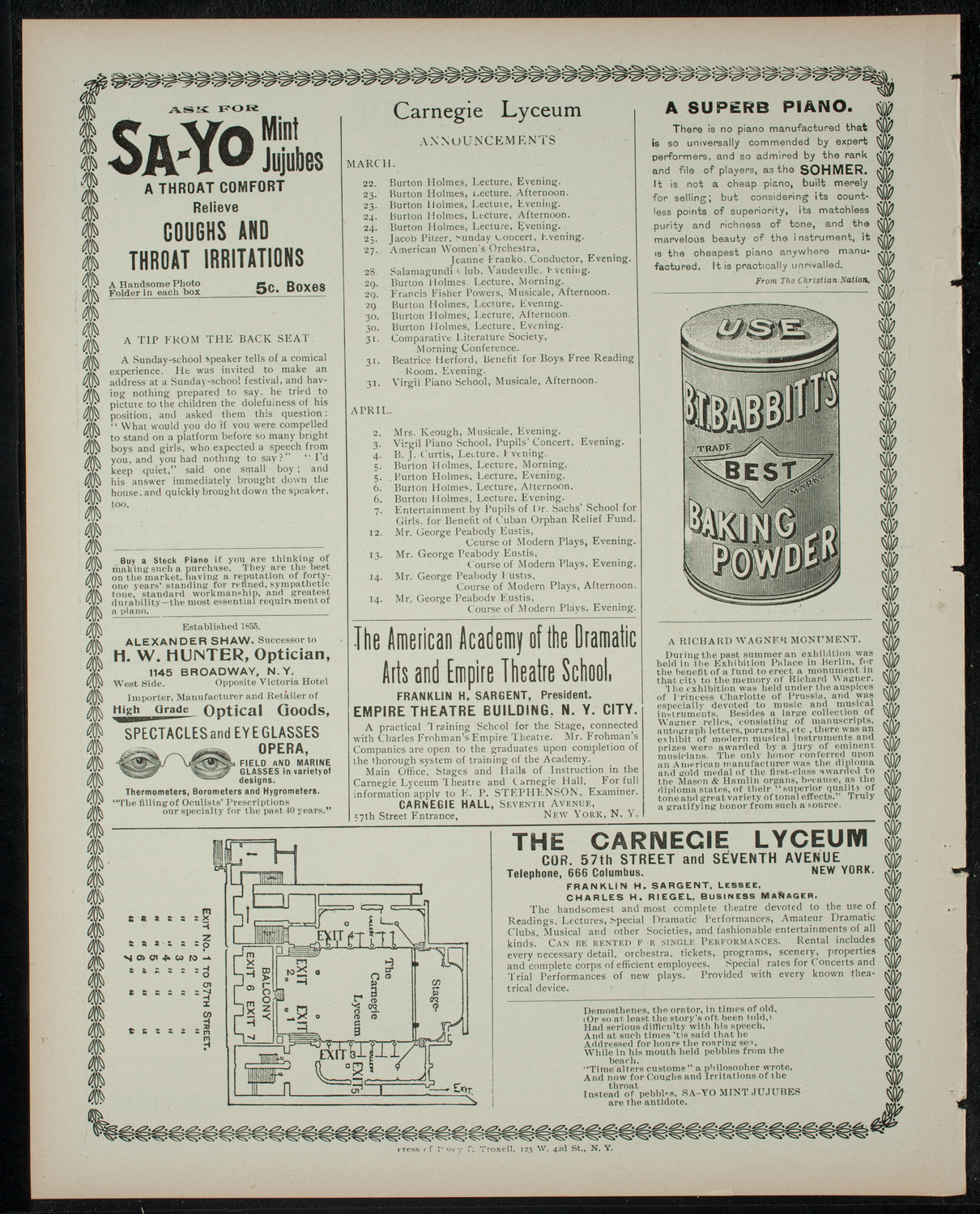 Burton Holmes Travelogue: Round About Paris, March 22, 1900, program page 4