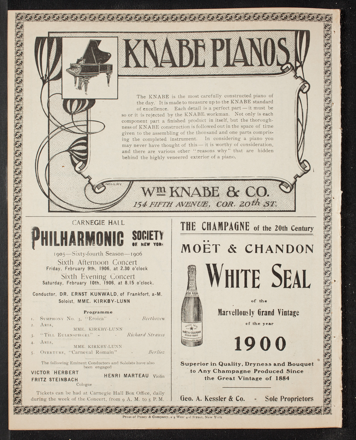 Russian Symphony Society of New York, January 27, 1906, program page 12