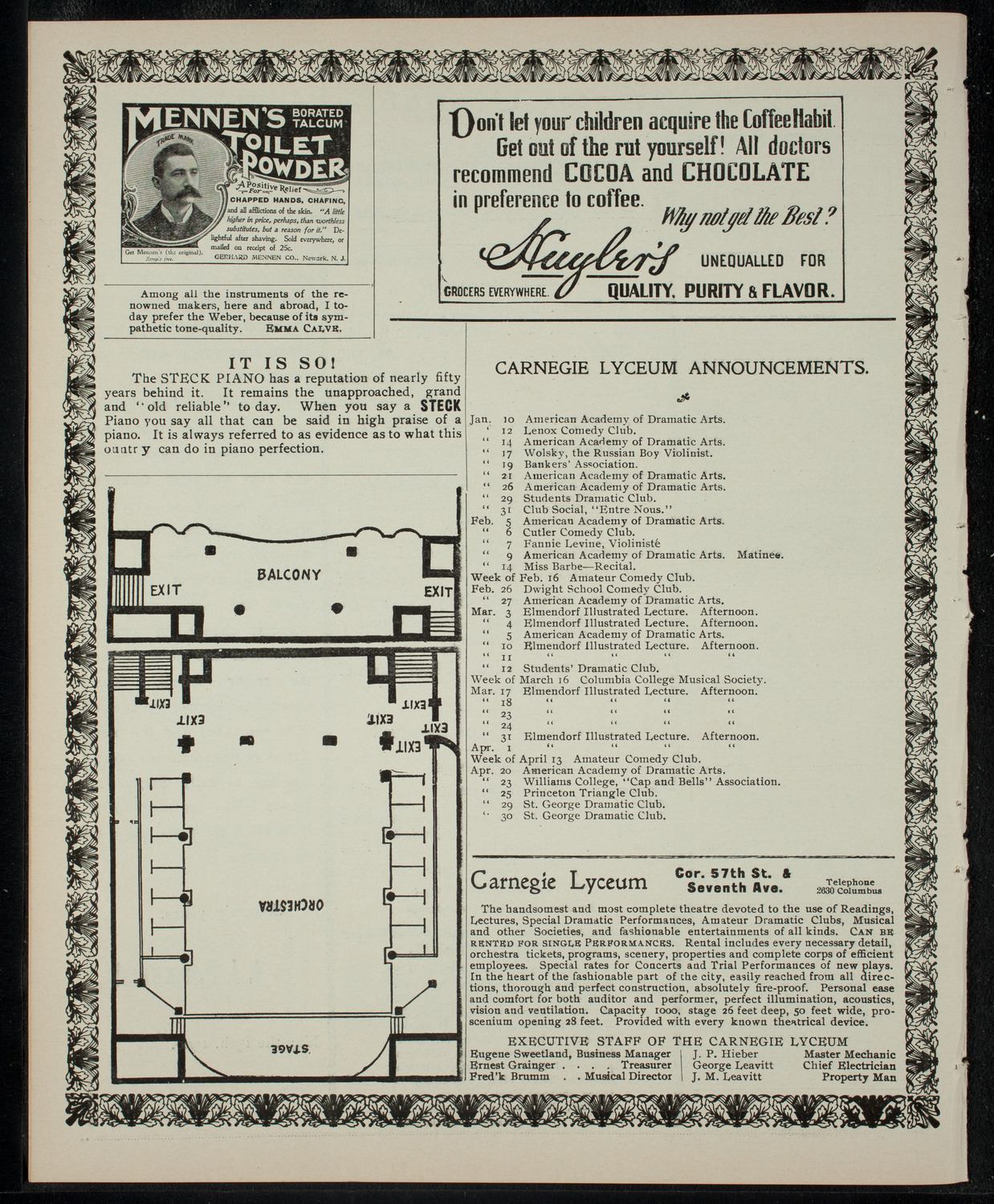 The Children's Theatre, January 10, 1903, program page 4