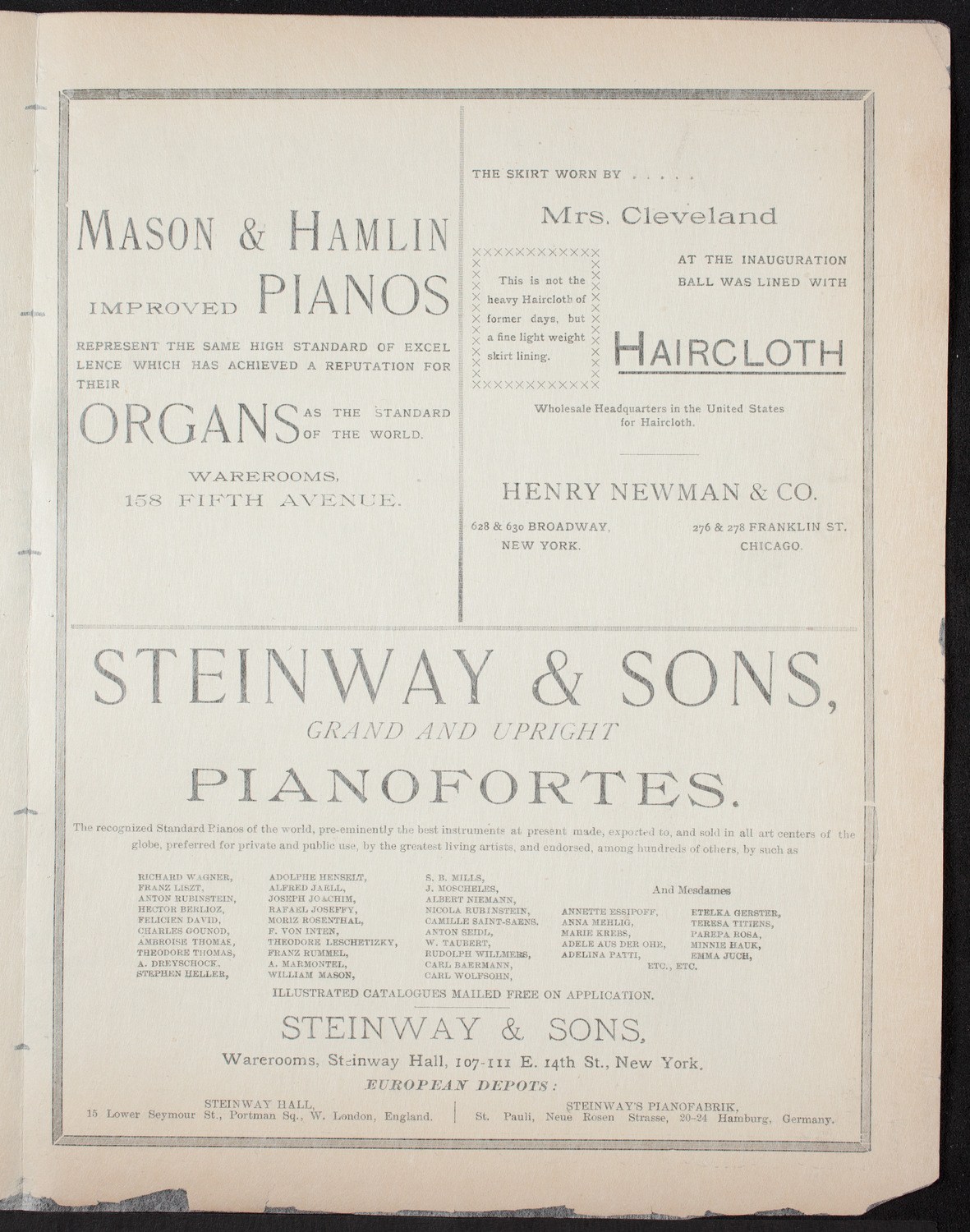 Walter J. Hall, March 23, 1893, program page 3