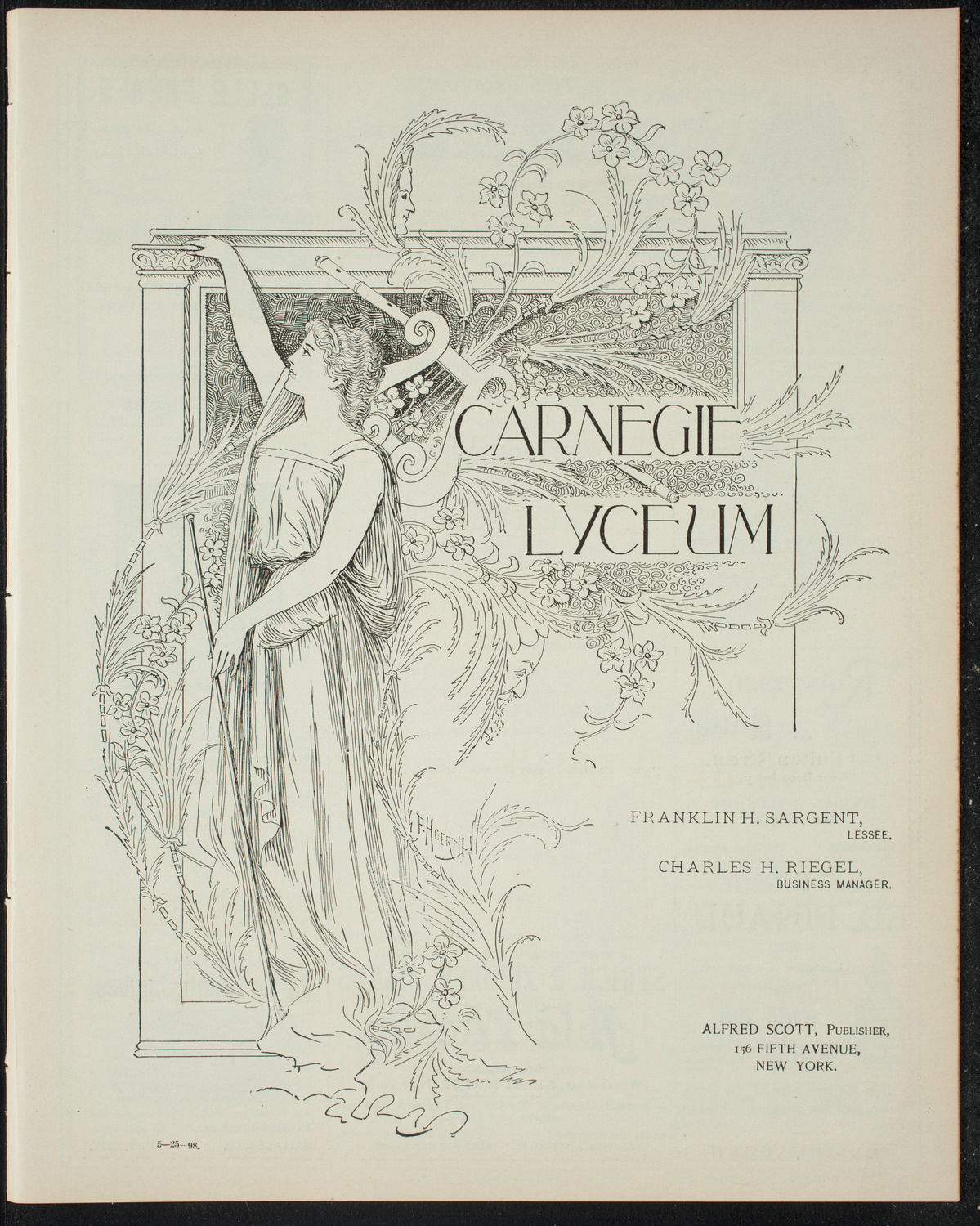 Club Lirico-Dramatico Cubano, May 25, 1898, program page 1