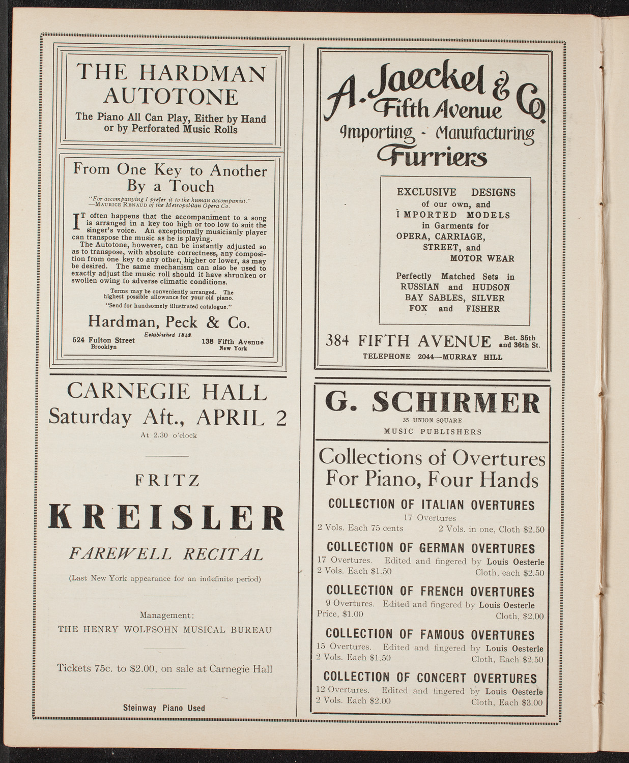 New York Symphony Orchestra: Damrosch Silver Jubilee, March 15, 1910, program page 8