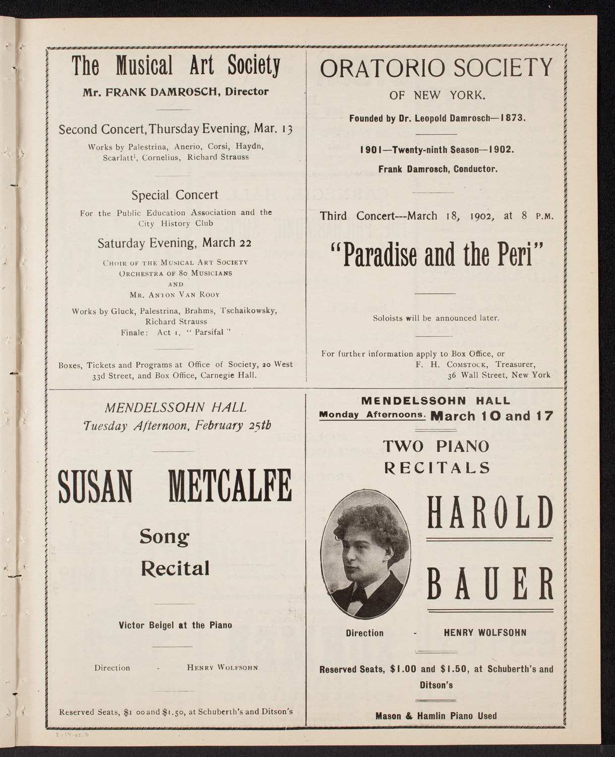 New York Philharmonic, February 14, 1902, program page 5