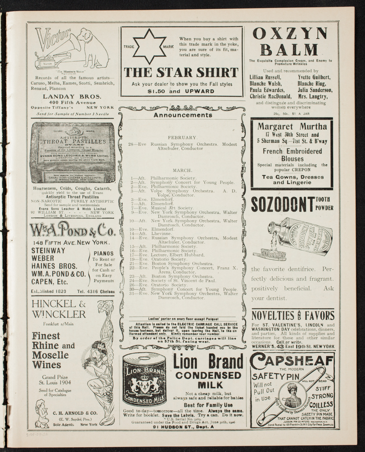 Elmendorf Lecture: Norway, February 28, 1907, program page 3