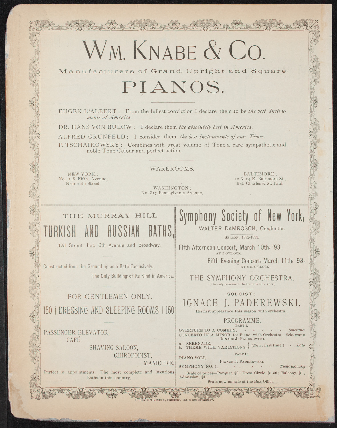 Hortense and Adelina Hibbard, March 10, 1893, program page 4