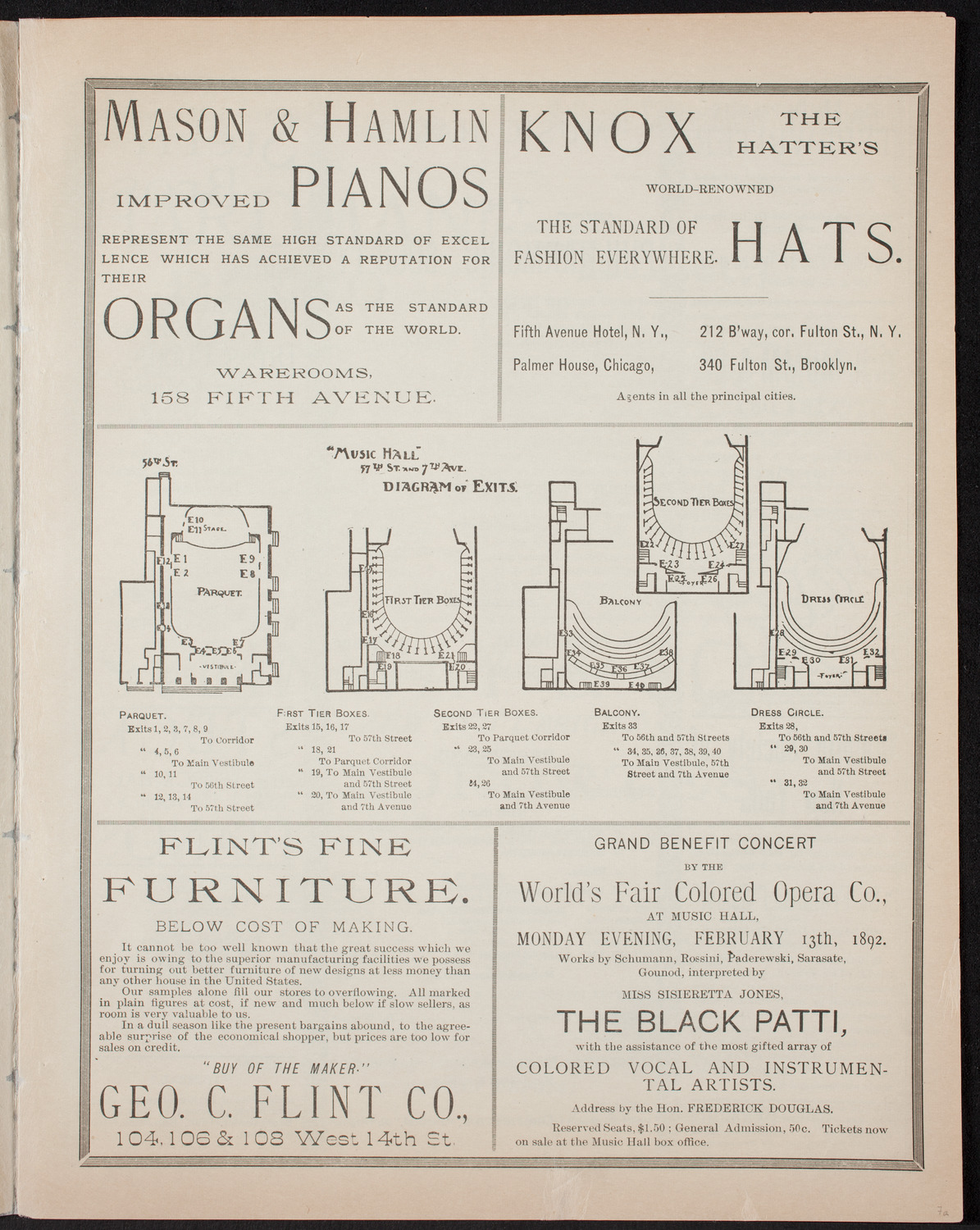 New York Philharmonic, February 11, 1893, program page 3
