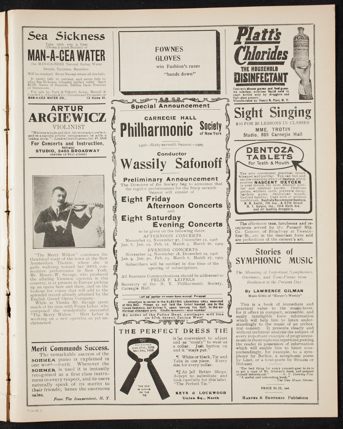 Graduation: Packard Commercial School, May 26, 1908, program page 9