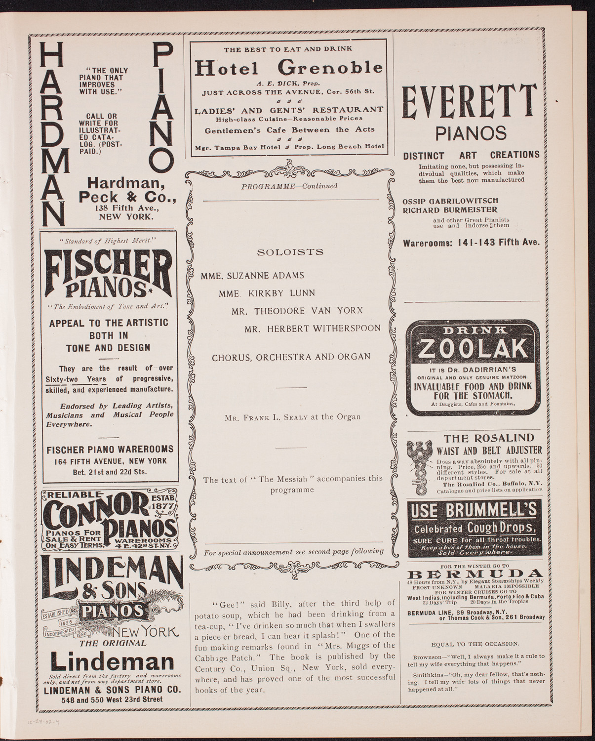 Oratorio Society of New York, December 27, 1902, program page 7