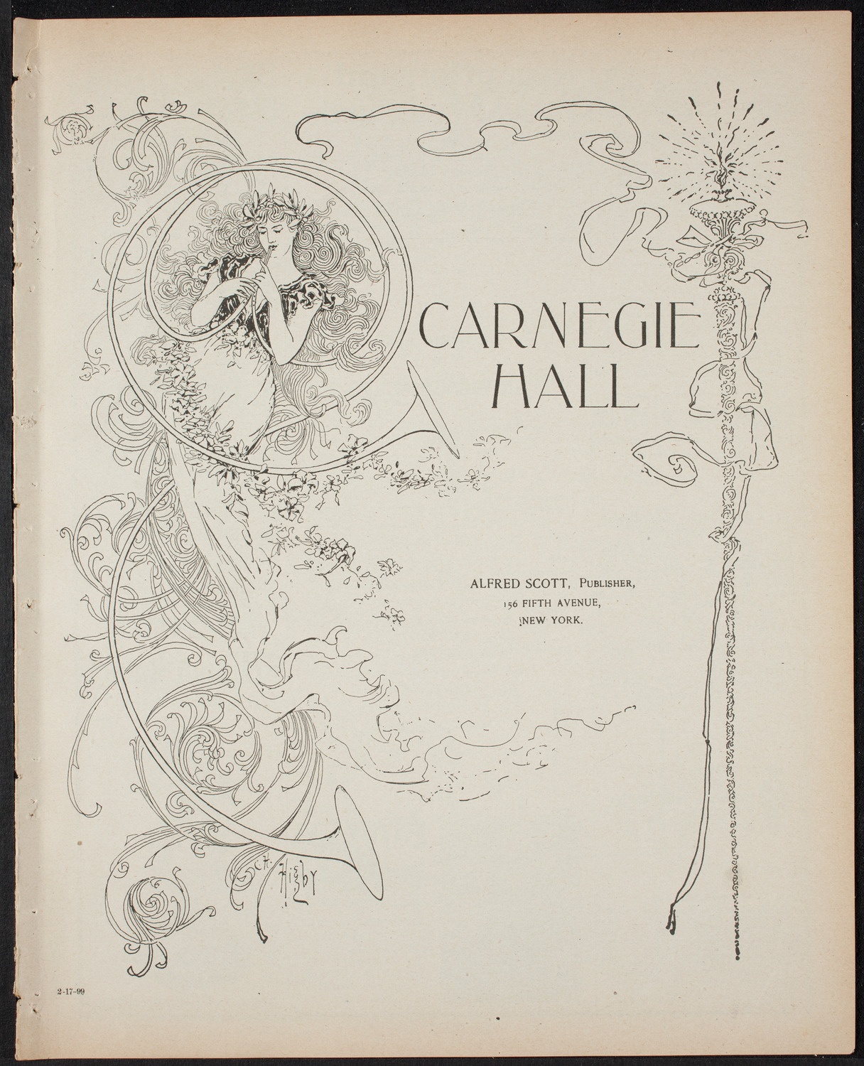 Paur Symphony Orchestra, February 17, 1899, program page 1