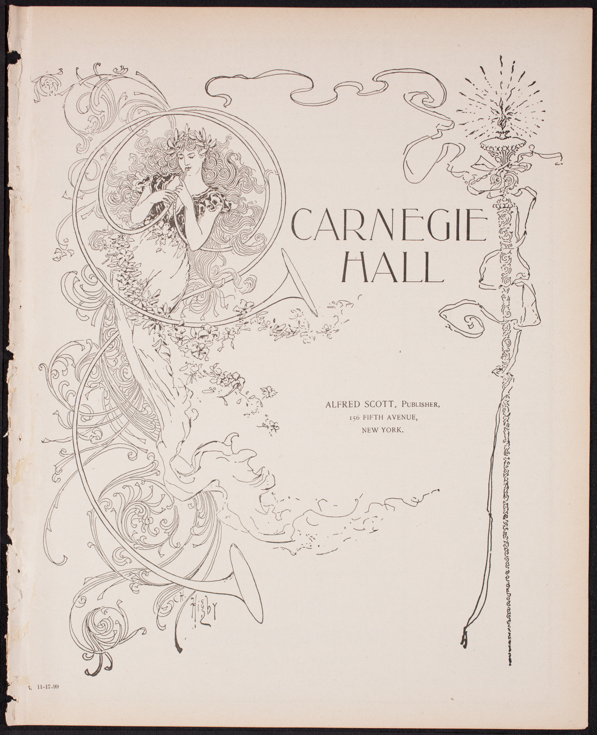 New York Philharmonic, November 17, 1899, program page 1