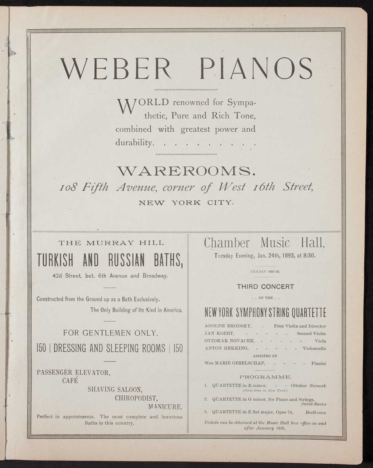 Metropolitan Musical Society, January 10, 1893, program page 9